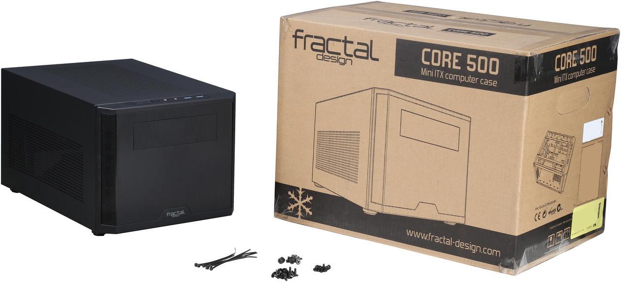 Alt view image 12 of 13 - Fractal Design Core 500 Black Mini-ITX Small Form Factor Computer Case