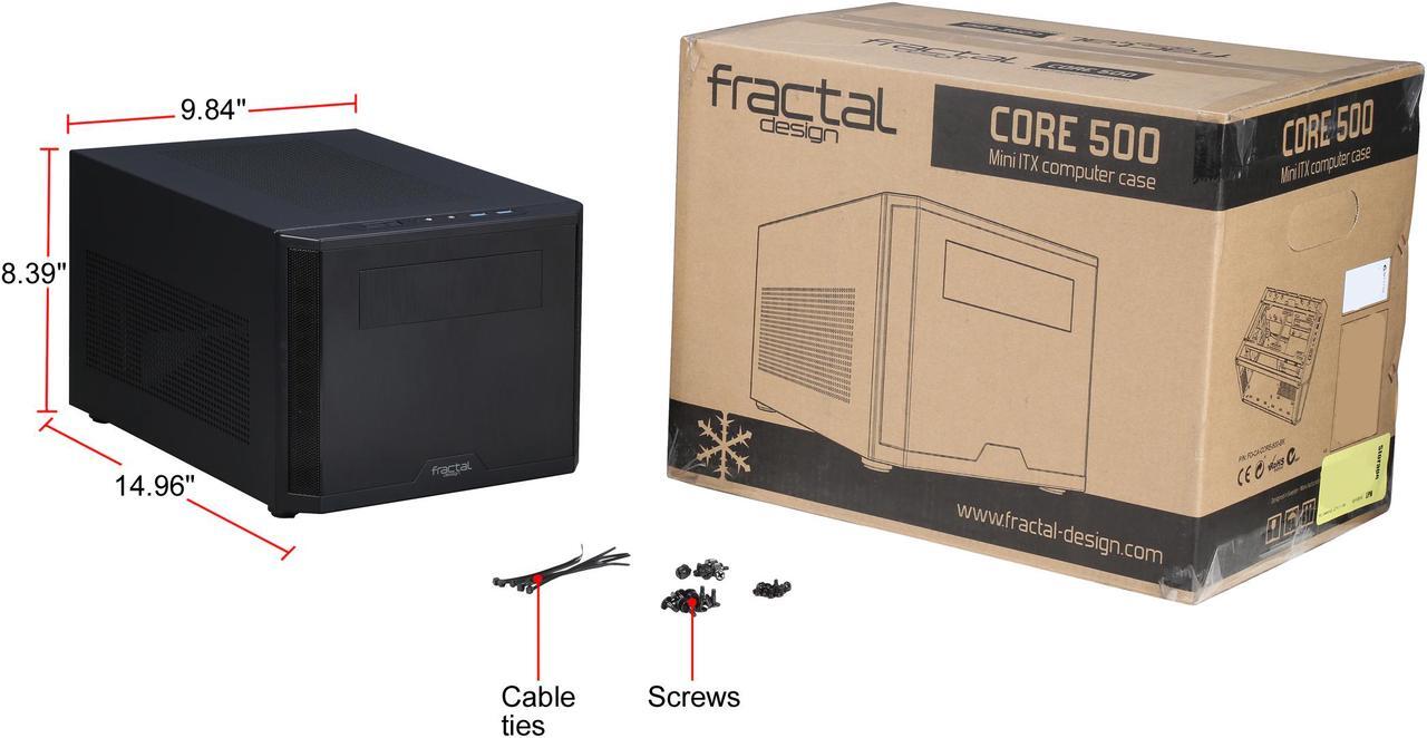 Alt view image 13 of 13 - Fractal Design Core 500 Black Mini-ITX Small Form Factor Computer Case
