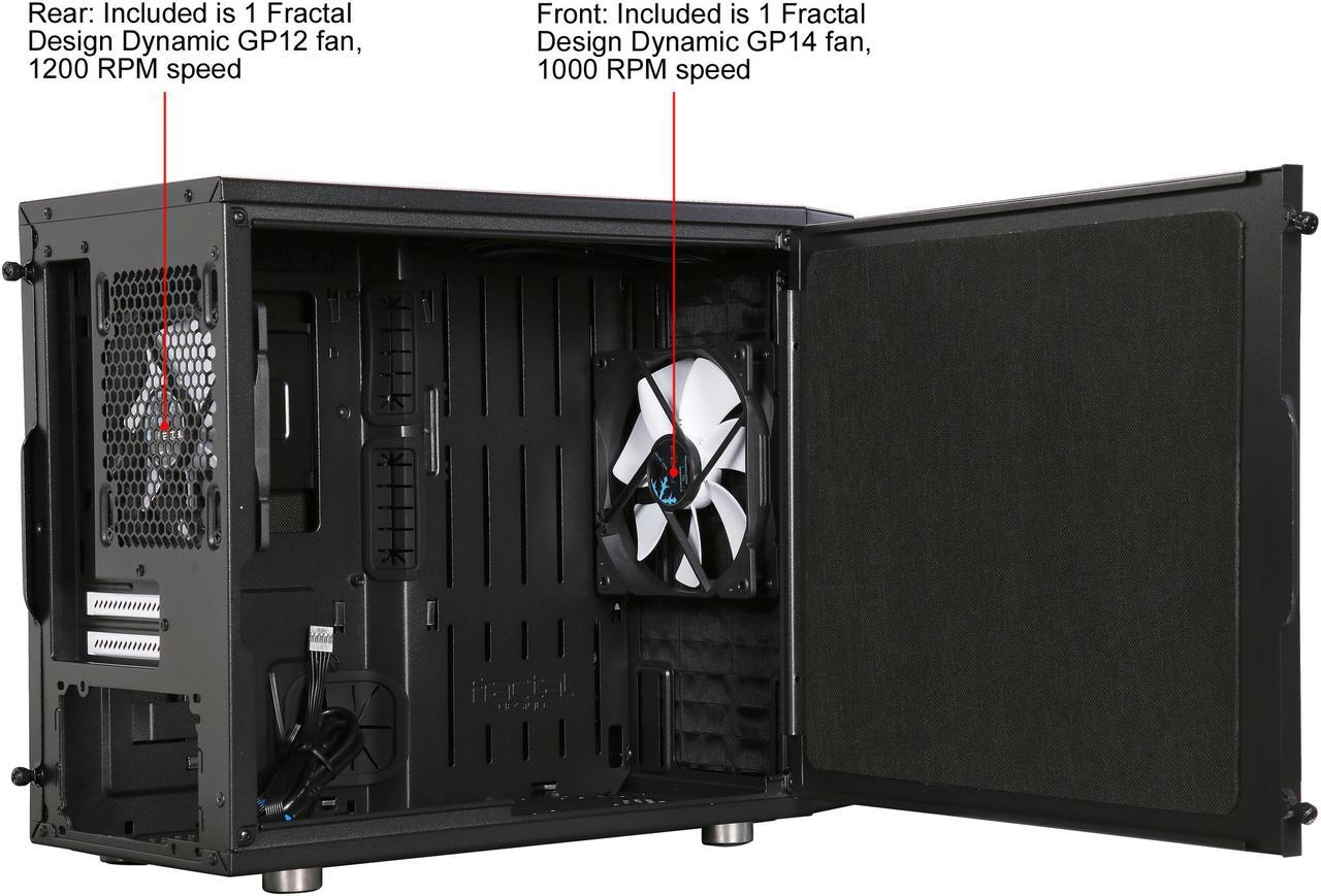 Alt view image 7 of 15 - Fractal Design Define Nano S Black Silent Mini ITX Mini Tower Computer Case