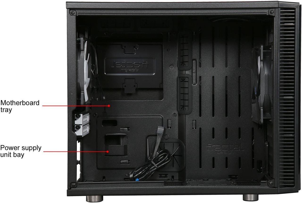 Alt view image 9 of 15 - Fractal Design Define Nano S Black Silent Mini ITX Mini Tower Computer Case