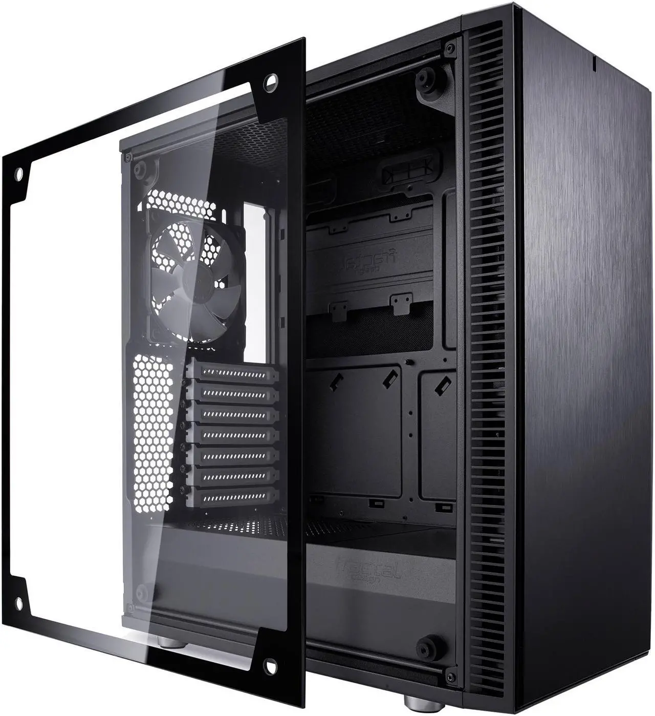 Alt view image 11 of 17 - Fractal Design Define C TG Black Tempered Glass Window Silent Compact ATX Mid Tower Computer Case