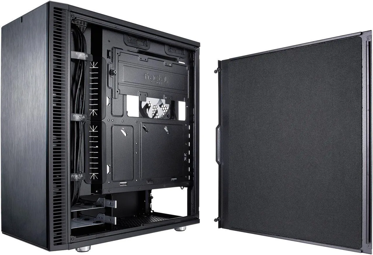 Alt view image 12 of 17 - Fractal Design Define C TG Black Tempered Glass Window Silent Compact ATX Mid Tower Computer Case