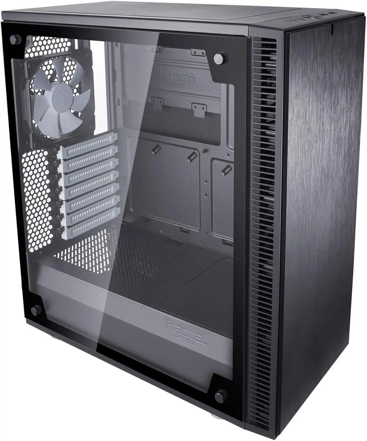 Alt view image 9 of 17 - Fractal Design Define C TG Black Tempered Glass Window Silent Compact ATX Mid Tower Computer Case