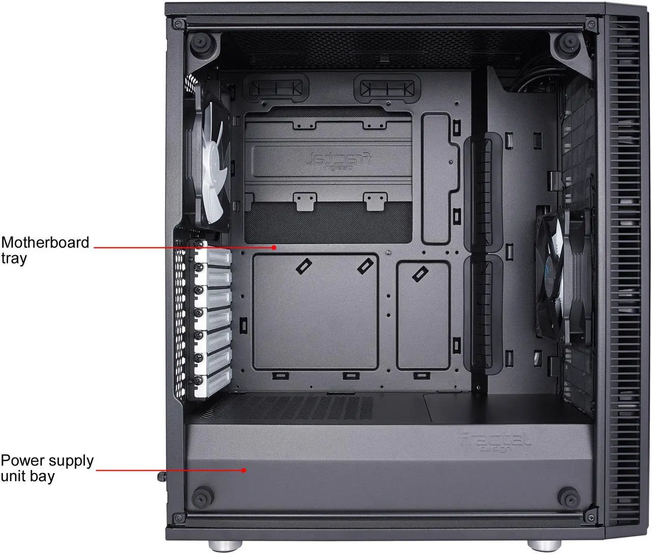 Alt view image 4 of 17 - Fractal Design Define C TG Black Tempered Glass Window Silent Compact ATX Mid Tower Computer Case