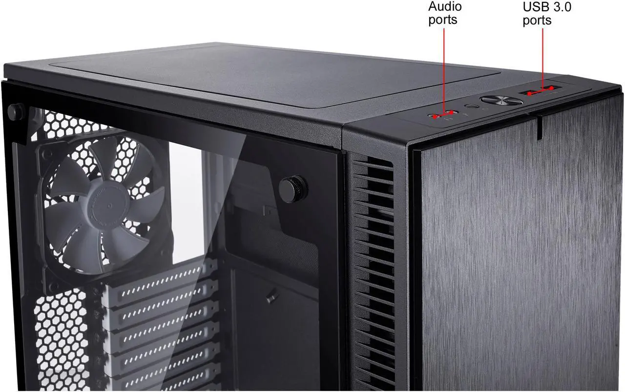 Alt view image 16 of 17 - Fractal Design Define C TG Black Tempered Glass Window Silent Compact ATX Mid Tower Computer Case