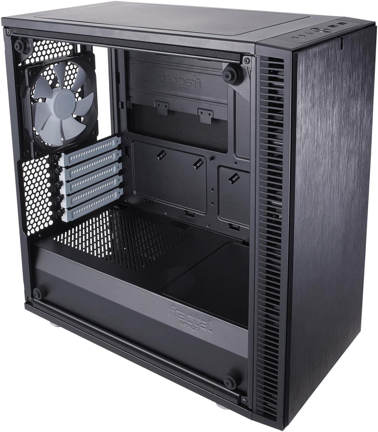 Alt view image 9 of 20 - Fractal Design Define Mini C TG Black Tempered Glass Window Silent Compact Micro ATX Mini Tower Computer Case