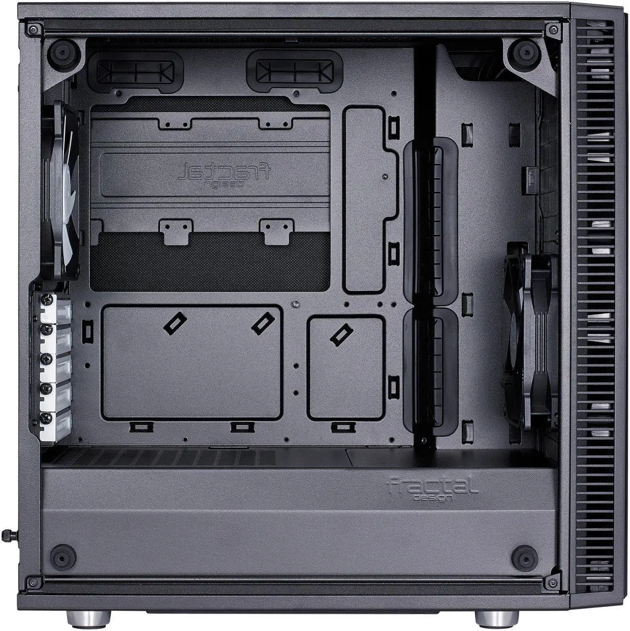 Alt view image 13 of 20 - Fractal Design Define Mini C TG Black Tempered Glass Window Silent Compact Micro ATX Mini Tower Computer Case