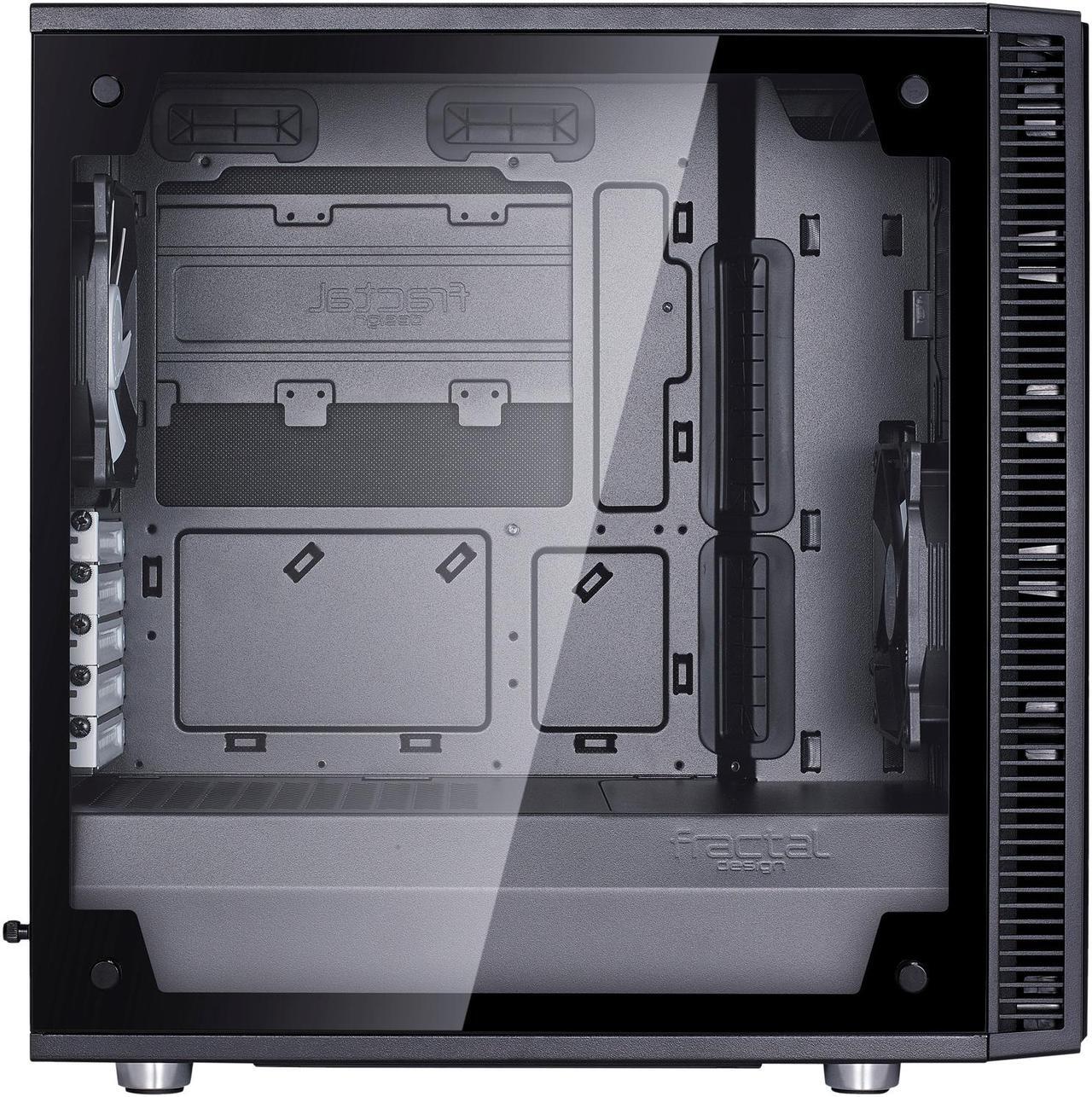 Alt view image 10 of 20 - Fractal Design Define Mini C TG Black Tempered Glass Window Silent Compact Micro ATX Mini Tower Computer Case