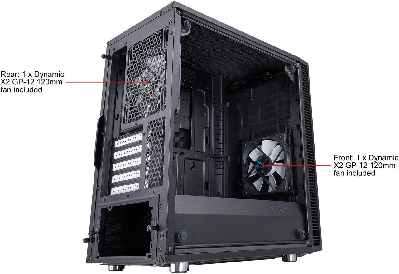 Alt view image 5 of 20 - Fractal Design Define Mini C TG Black Tempered Glass Window Silent Compact Micro ATX Mini Tower Computer Case
