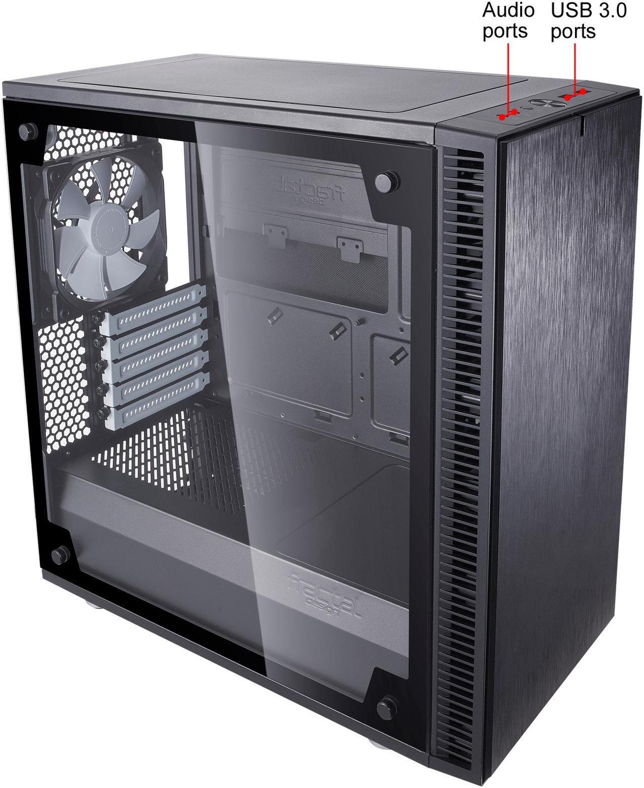 Alt view image 8 of 20 - Fractal Design Define Mini C TG Black Tempered Glass Window Silent Compact Micro ATX Mini Tower Computer Case
