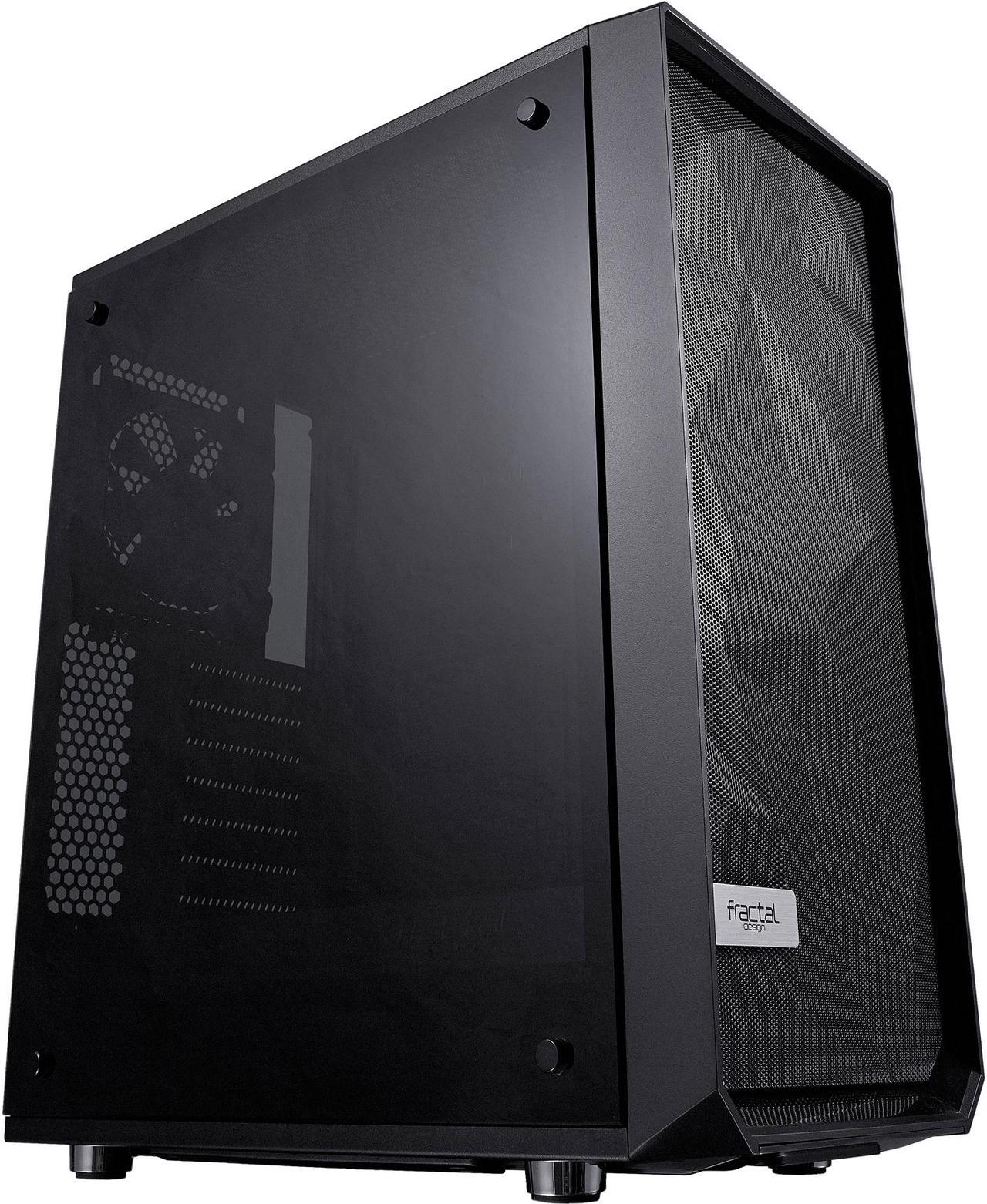 Fractal Design Meshify C Black ATX High-Airflow Compact Dark Tint Tempered Glass Window Mid Tower Computer Case, FD-CA-MESH-C-BKO-TG