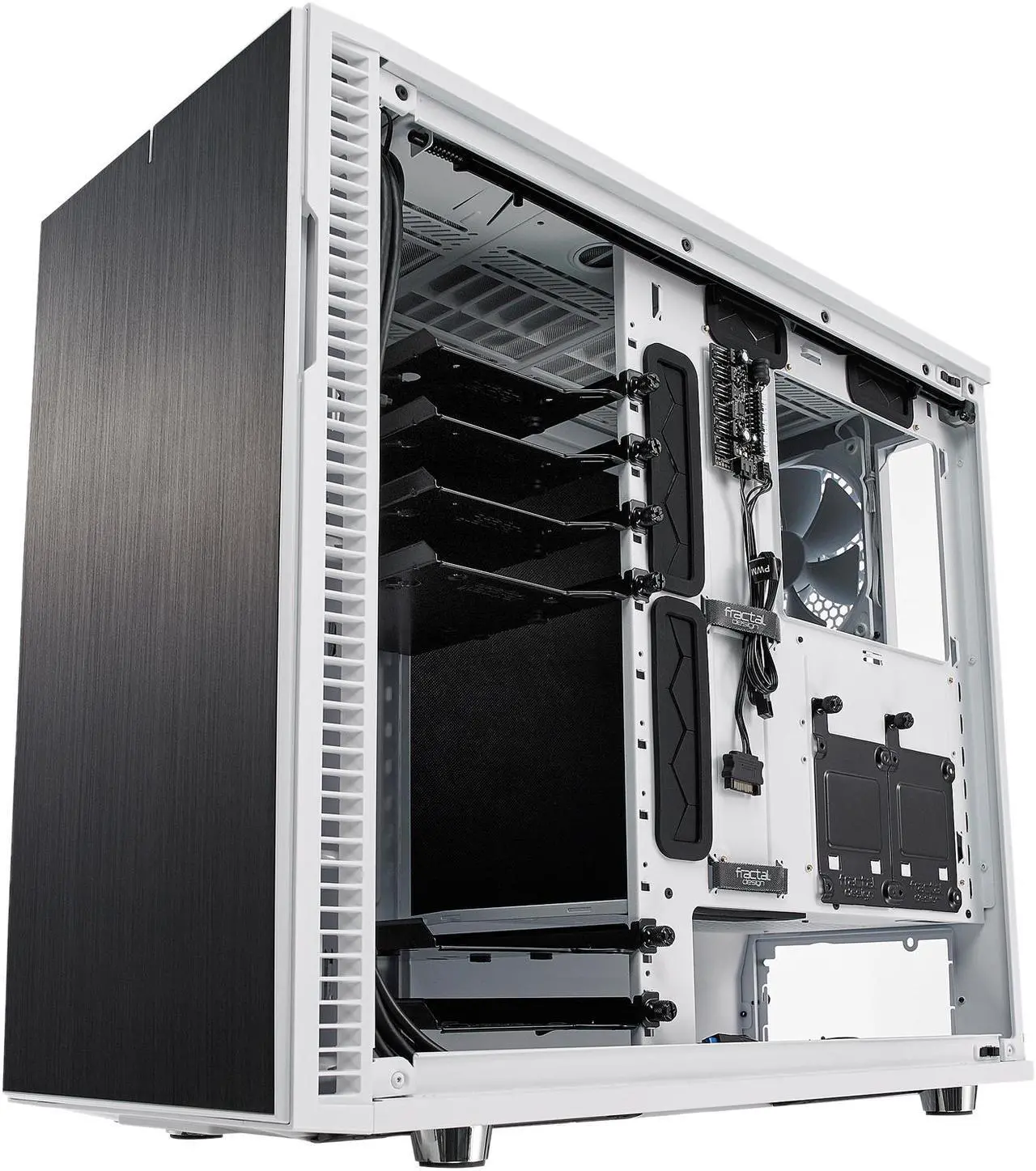 Alt view image 5 of 20 - Fractal Design Define R6 White Brushed Aluminum/Steel ATX Silent Modular Mid Tower Computer Case