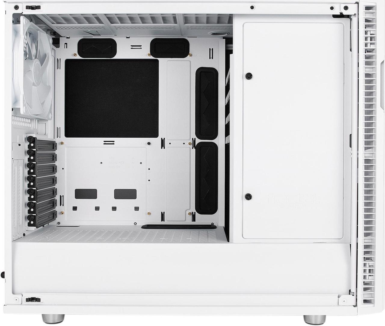 Alt view image 7 of 20 - Fractal Design Define R6 USB-C White Brushed Aluminum/Steel ATX Silent Modular Mid Tower Computer Case