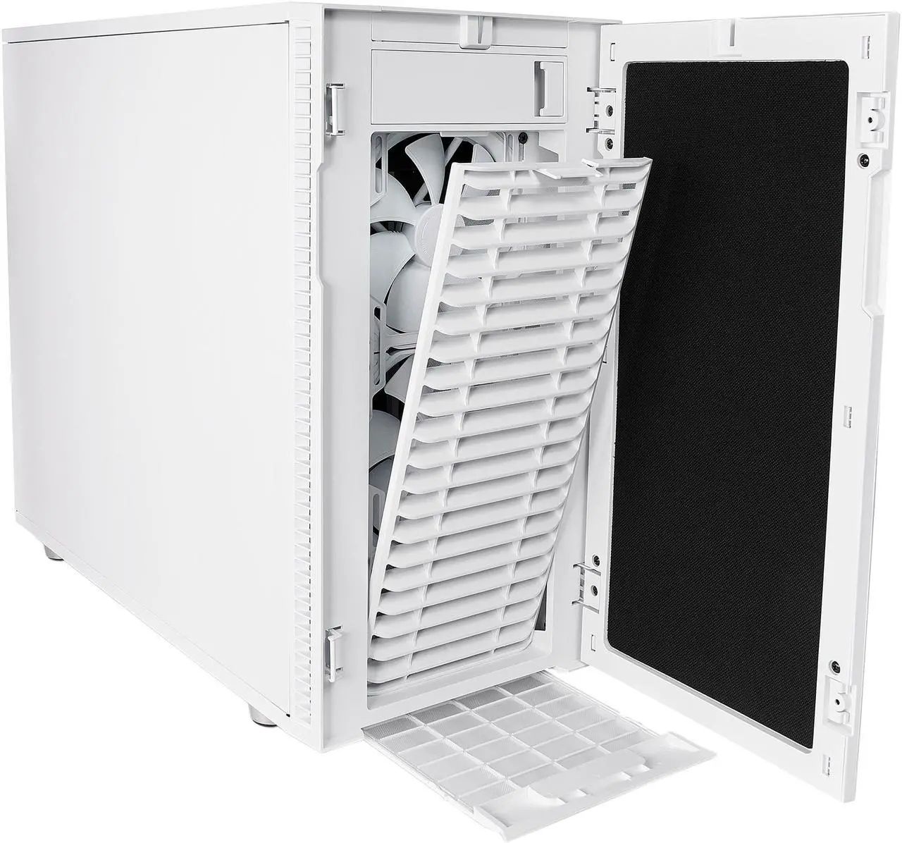 Alt view image 16 of 20 - Fractal Design Define R6 USB-C White Brushed Aluminum/Steel ATX Silent Modular Mid Tower Computer Case