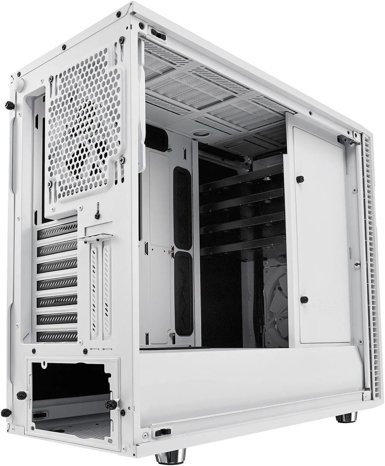 Alt view image 20 of 20 - Fractal Design Define R6 USB-C White Brushed Aluminum/Steel ATX Silent Modular Mid Tower Computer Case