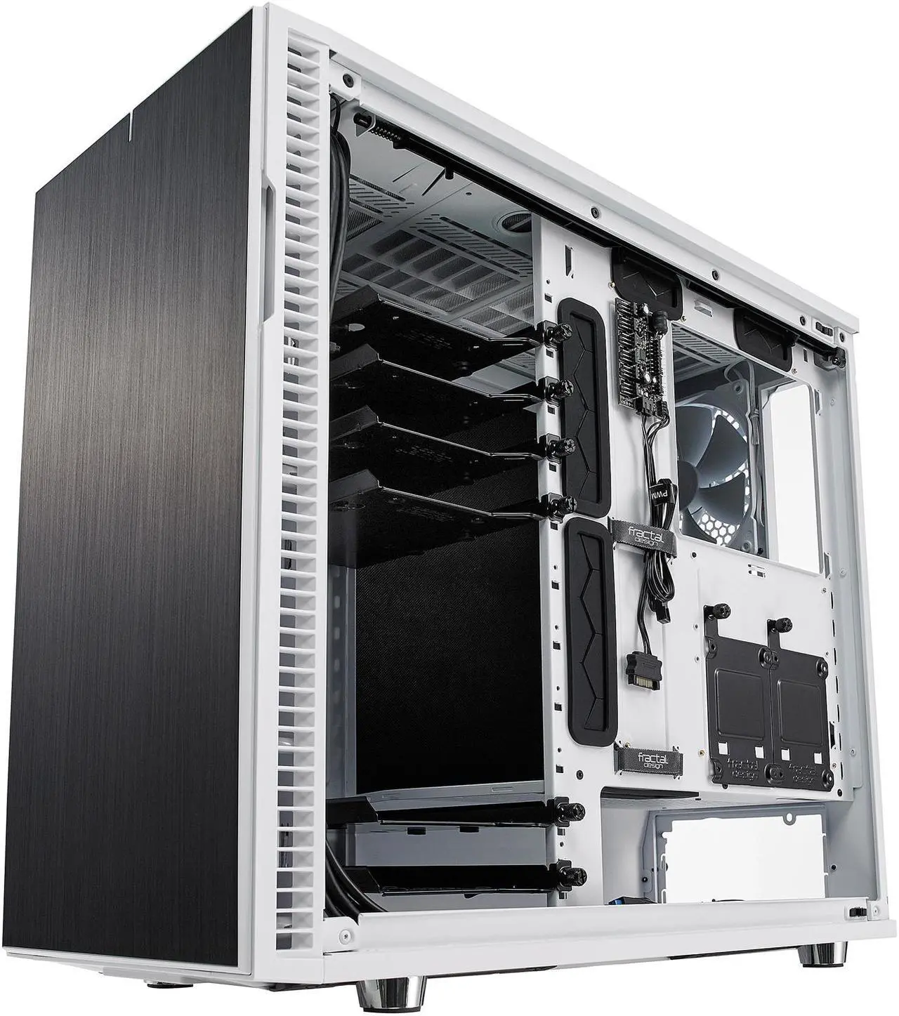 Alt view image 4 of 20 - Fractal Design Define R6 USB-C White Brushed Aluminum/Steel ATX Silent Modular Mid Tower Computer Case