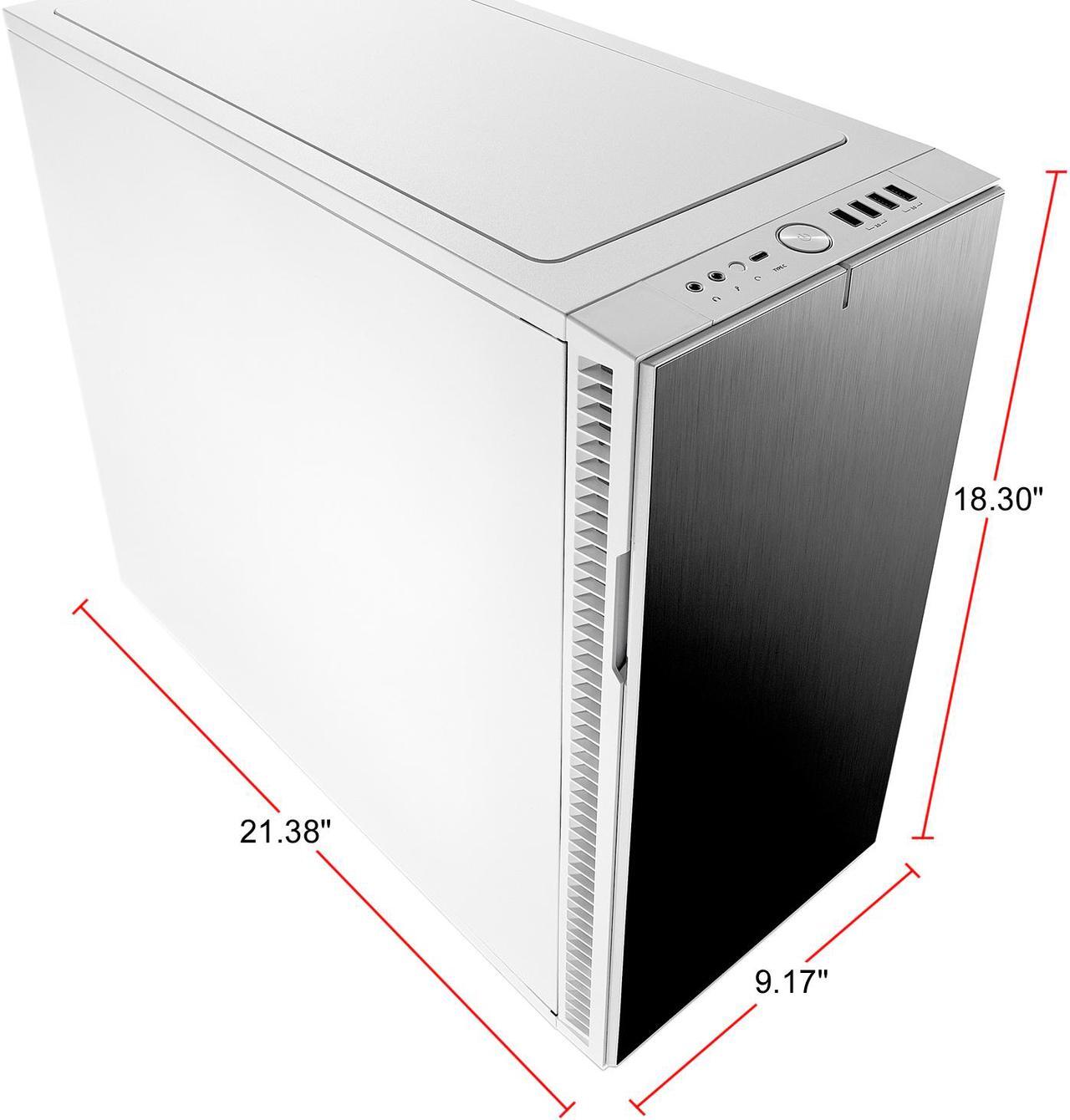 Alt view image 12 of 20 - Fractal Design Define R6 USB-C White Brushed Aluminum/Steel ATX Silent Modular Mid Tower Computer Case