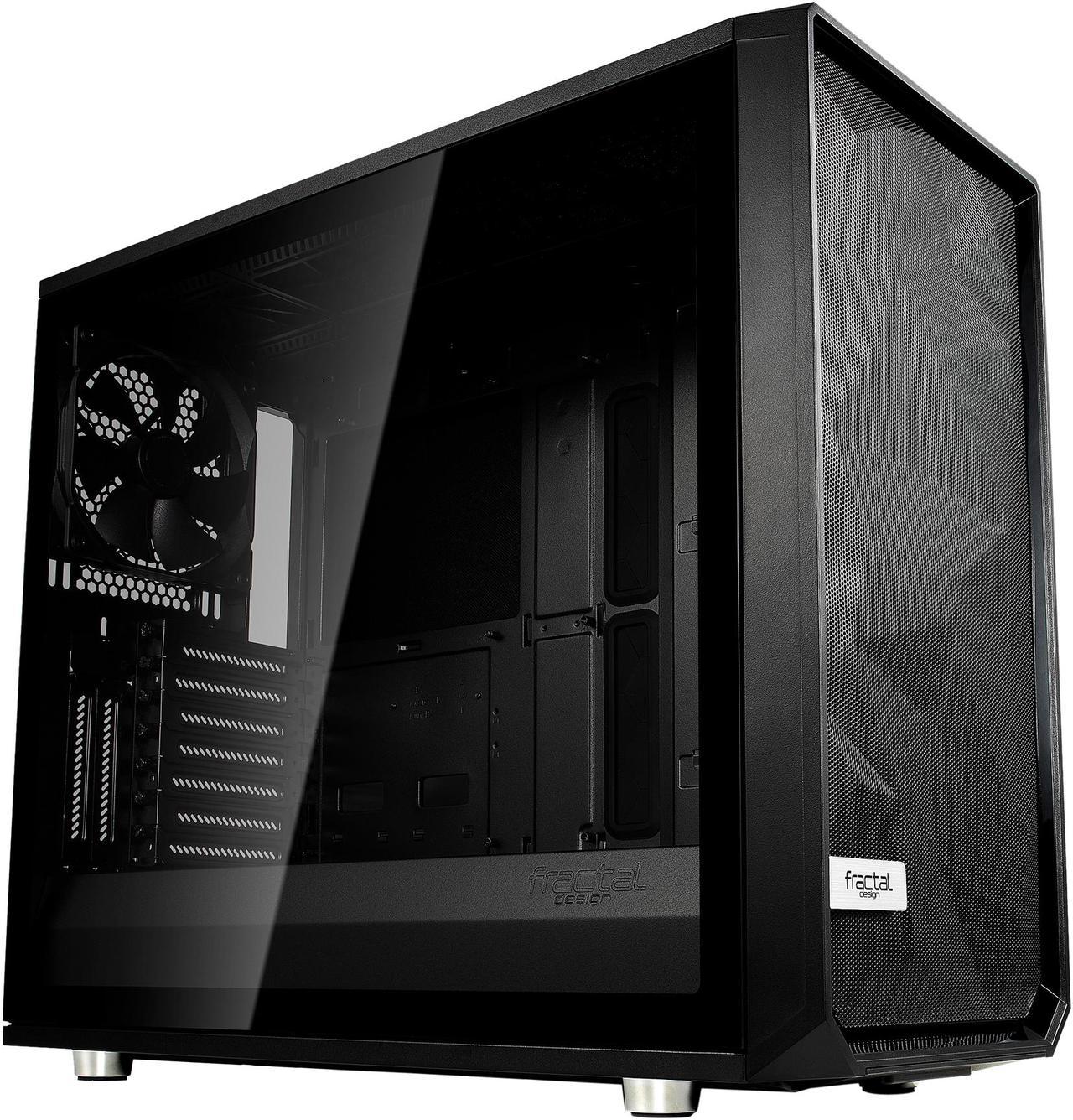 Fractal Design Meshify S2 Black ATX Modular High-Airflow Dark Tint Tempered Glass Window Mid Tower Computer Case, FD-CA-MESH-S2-BKO-TG