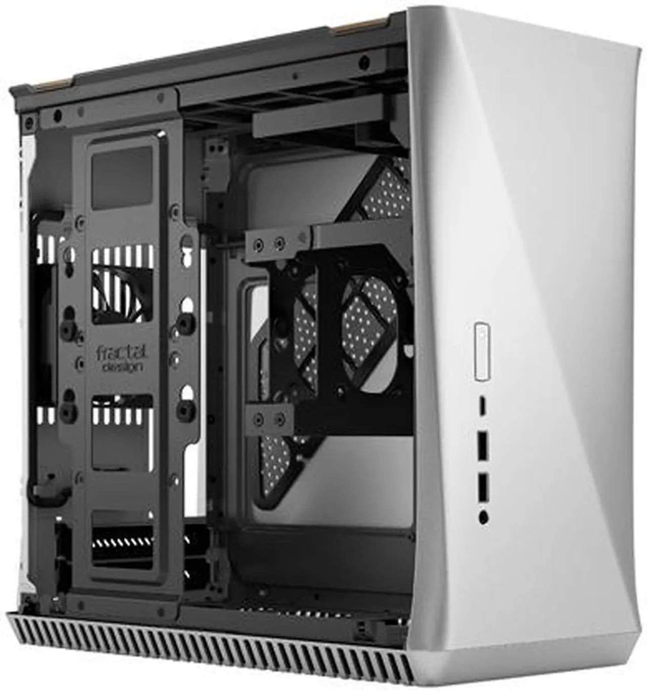 Alt view image 2 of 20 - Fractal Design Era ITX Silver Anodized Aluminum/Steel Mini-ITX Compact Modular Small Form Factor Computer Case with White Oak Top Panel