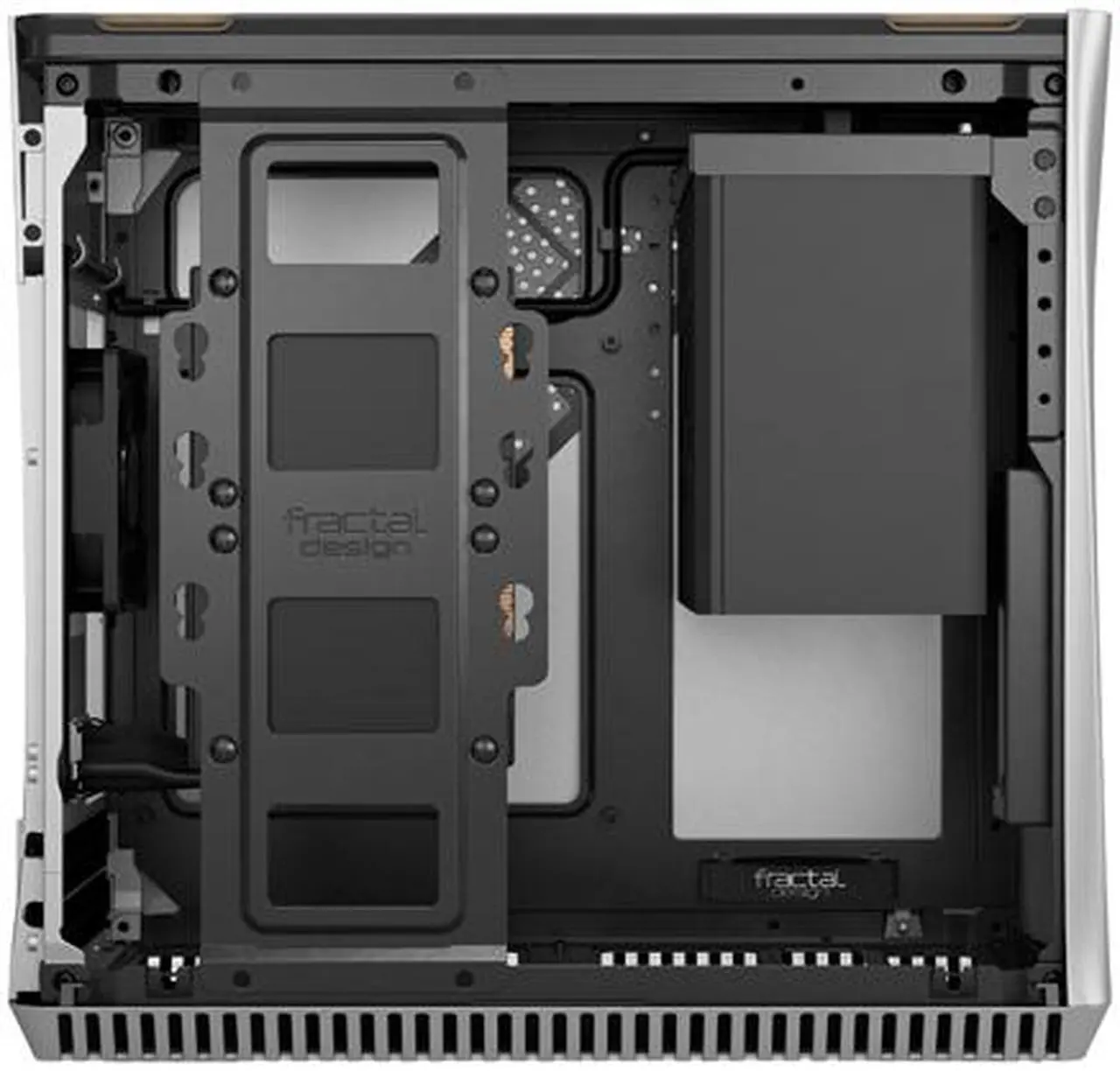Alt view image 11 of 20 - Fractal Design Era ITX Silver Anodized Aluminum/Steel Mini-ITX Compact Modular Small Form Factor Computer Case with White Oak Top Panel