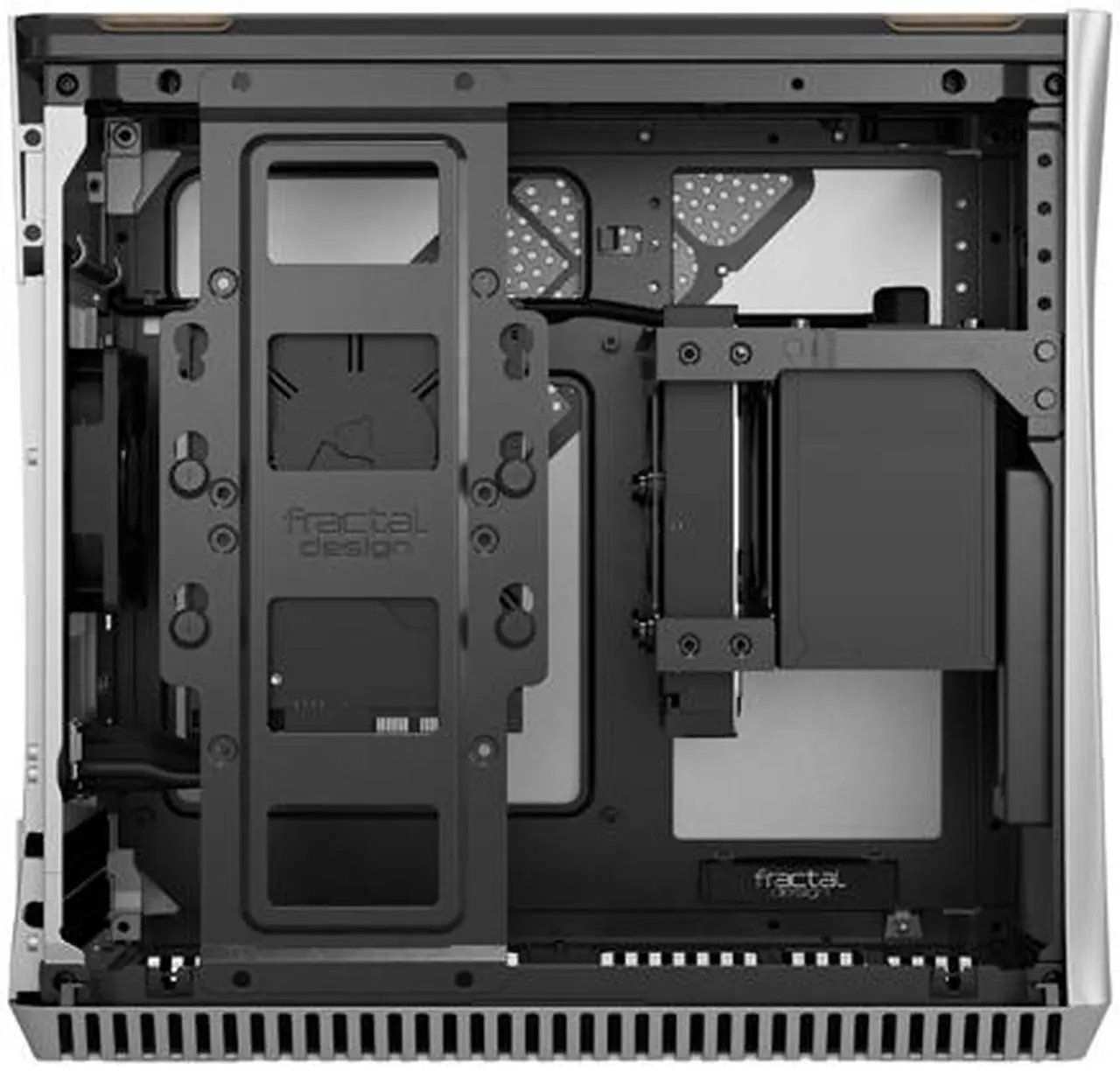Alt view image 12 of 20 - Fractal Design Era ITX Silver Anodized Aluminum/Steel Mini-ITX Compact Modular Small Form Factor Computer Case with White Oak Top Panel