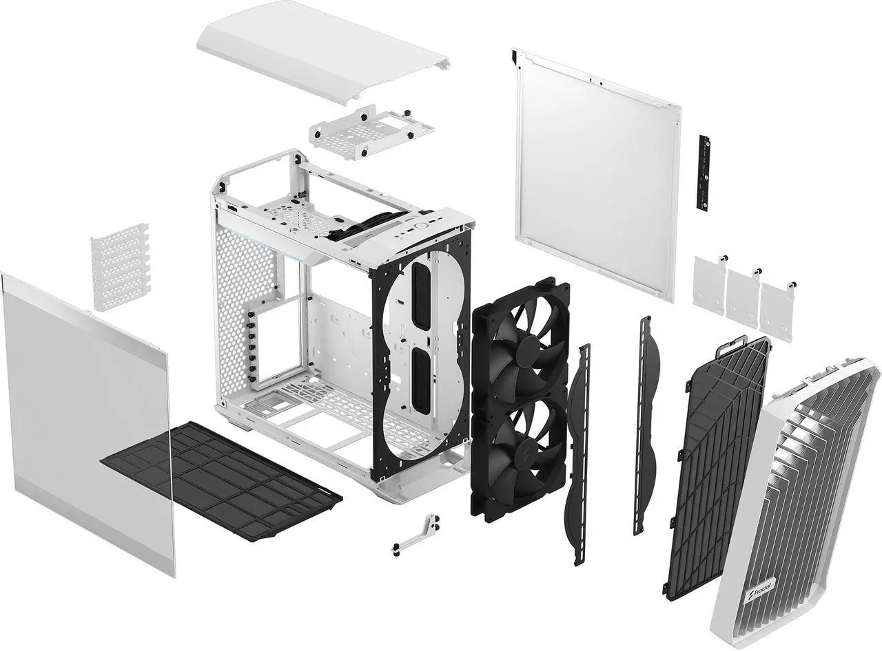 Alt view image 14 of 19 - Fractal Design Torrent Compact White Steel / Tempered Glass ATX Mid Tower Computer Case ATX Power Supply