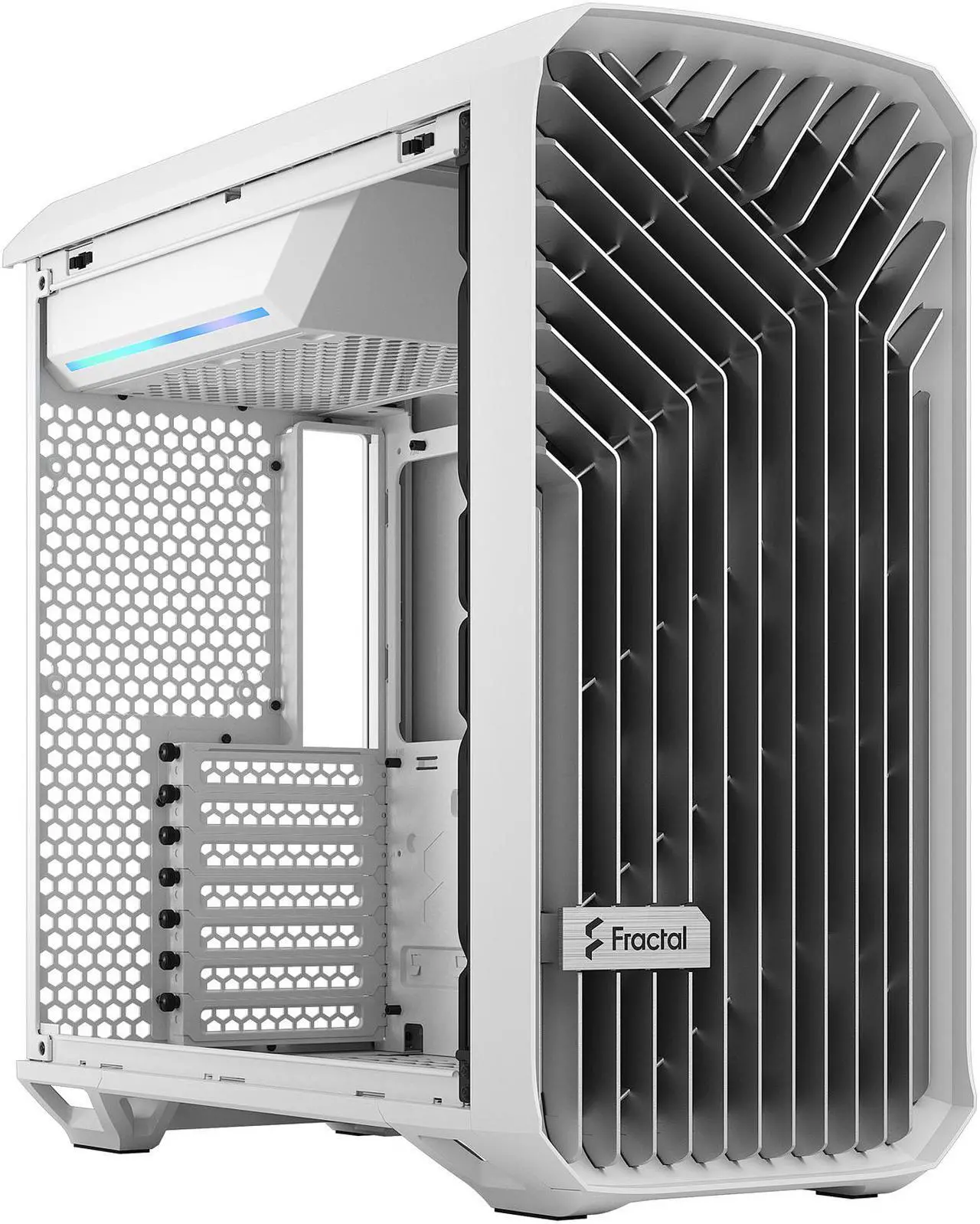 Alt view image 3 of 19 - Fractal Design Torrent Compact White Steel / Tempered Glass ATX Mid Tower Computer Case ATX Power Supply