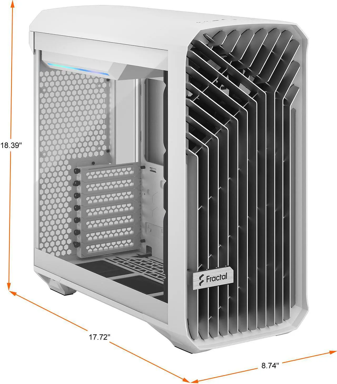 Alt view image 2 of 19 - Fractal Design Torrent Compact White Steel / Tempered Glass ATX Mid Tower Computer Case ATX Power Supply