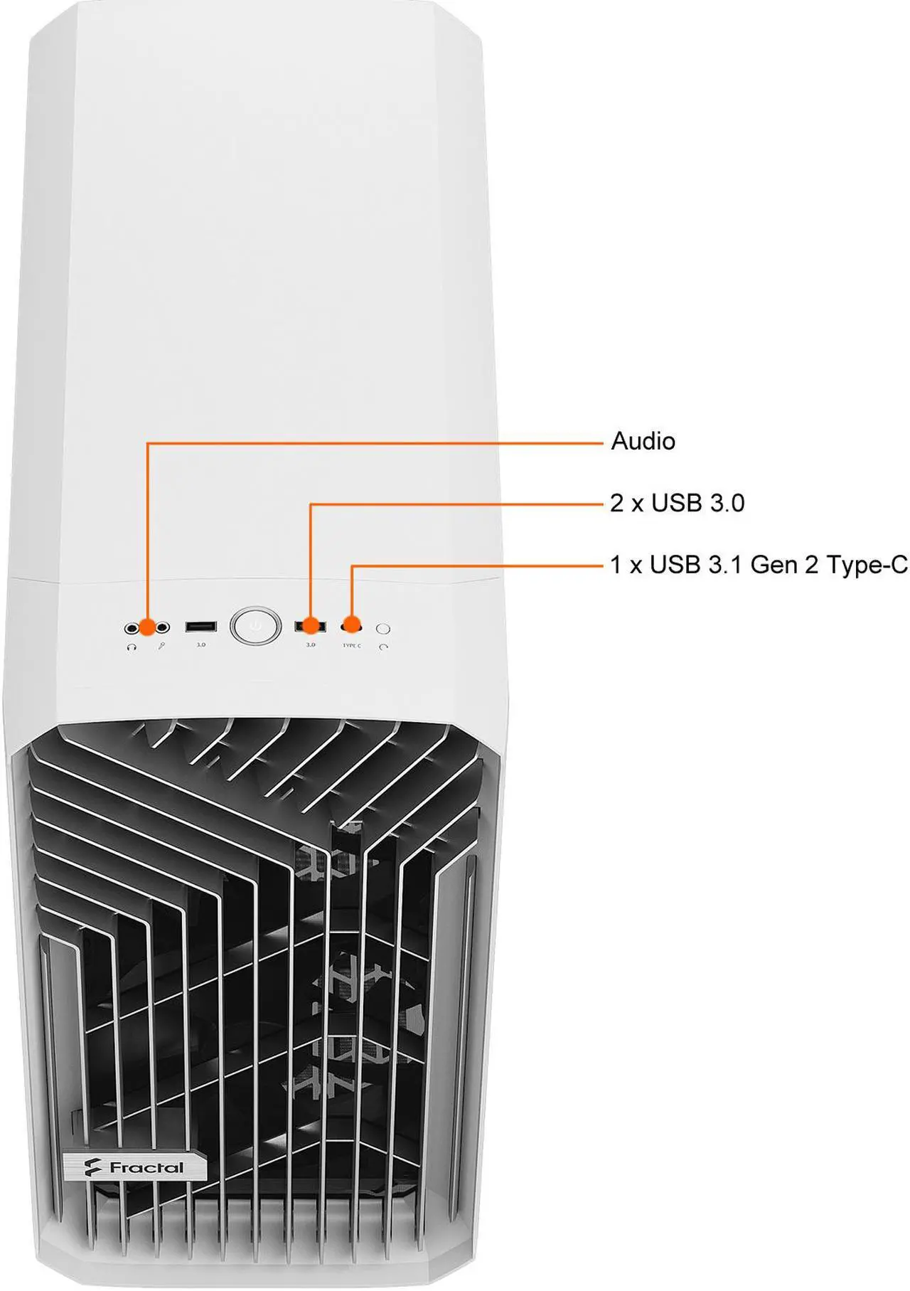 Alt view image 5 of 19 - Fractal Design Torrent Compact White Steel / Tempered Glass ATX Mid Tower Computer Case ATX Power Supply