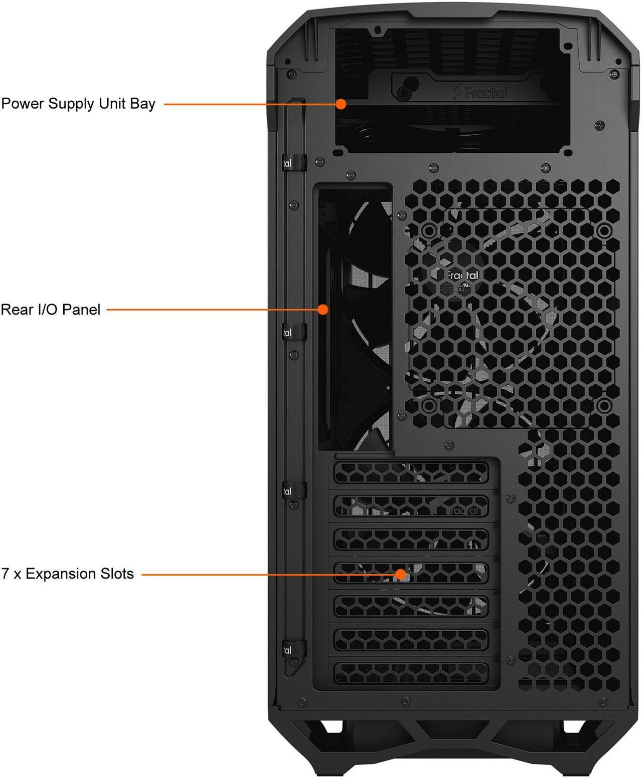 Alt view image 20 of 20 - Fractal Design Torrent Compact Black Steel ATX Mid Tower Computer Case ATX Power Supply
