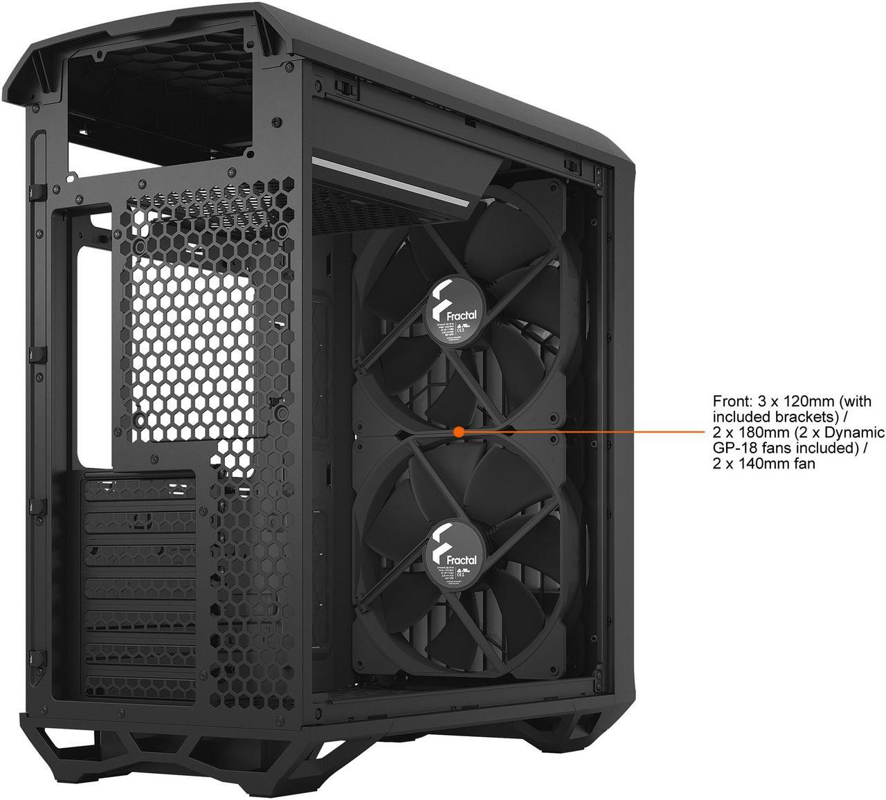 Alt view image 17 of 20 - Fractal Design Torrent Compact Black Steel ATX Mid Tower Computer Case ATX Power Supply