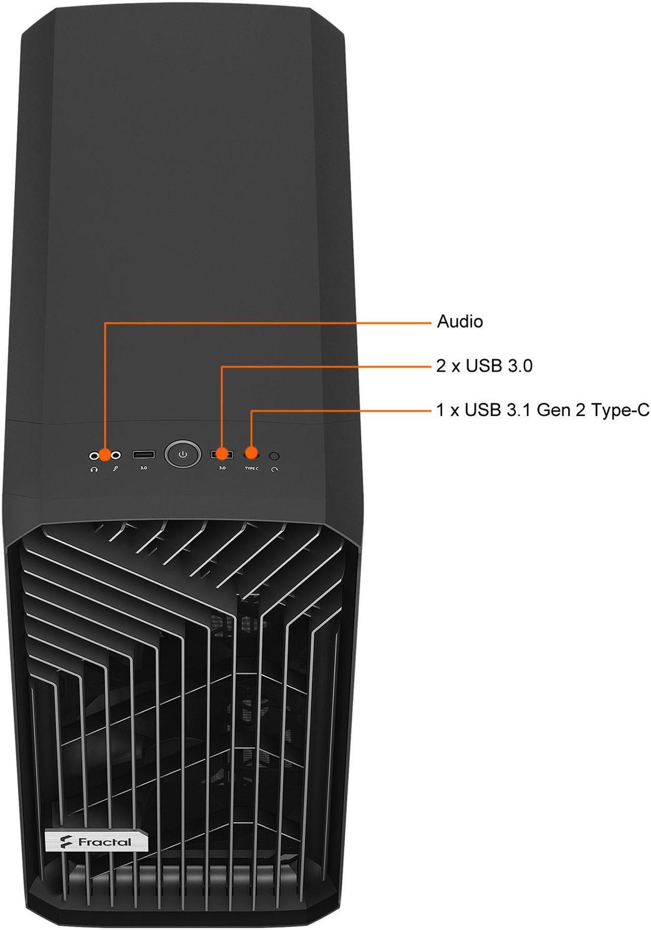 Alt view image 4 of 20 - Fractal Design Torrent Compact Black Steel ATX Mid Tower Computer Case ATX Power Supply