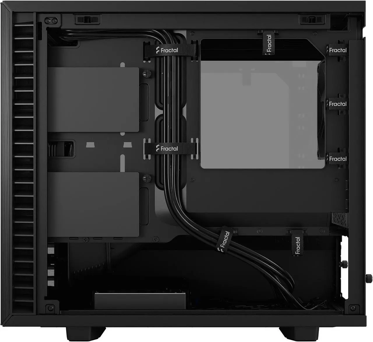 Alt view image 2 of 20 - Fractal Design Define 7 Nano Black Brushed Aluminum/Steel Silent Mini ITX Light Tinted Tempered Glass Window Nano Tower Computer Case