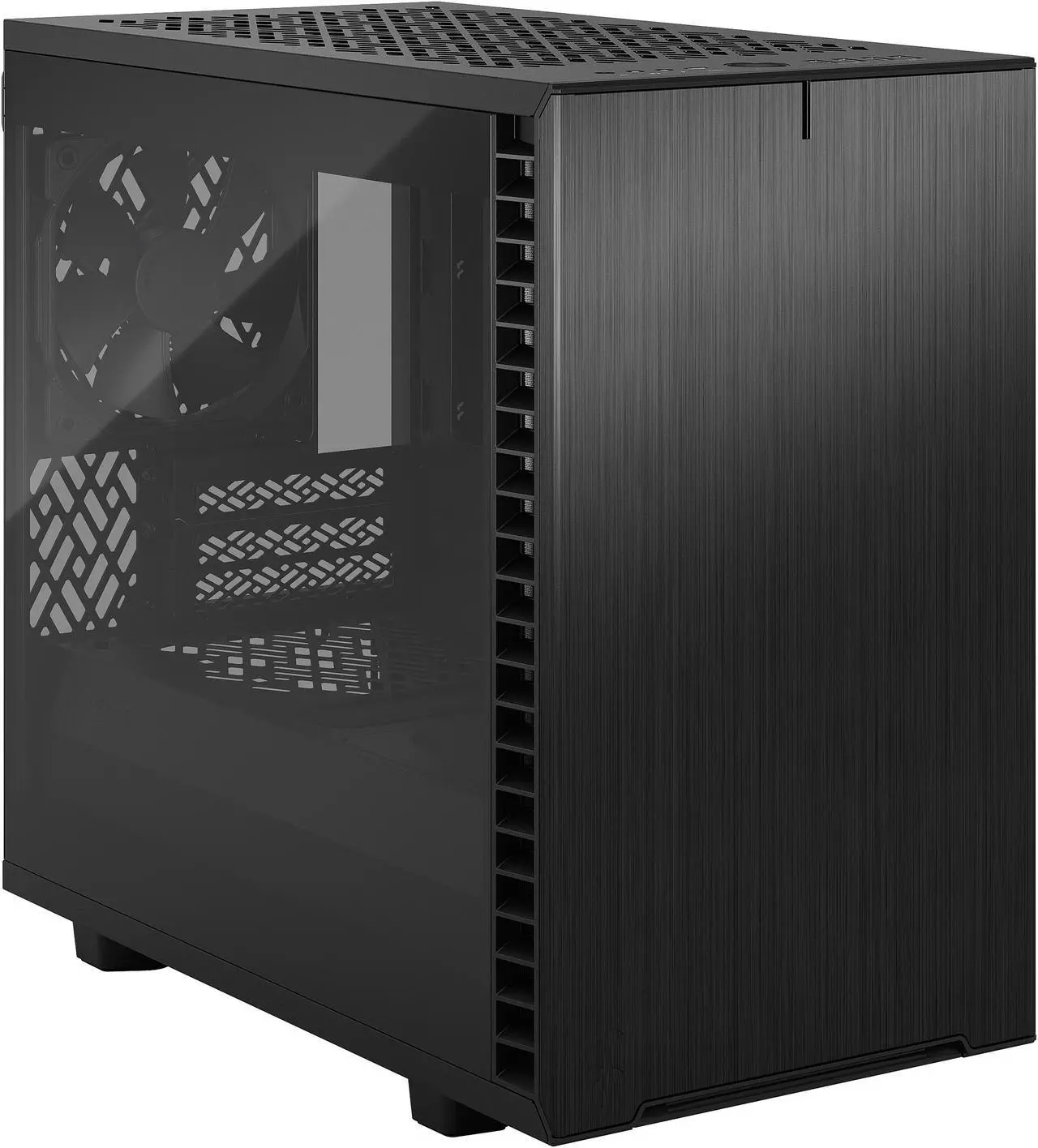 Alt view image 4 of 20 - Fractal Design Define 7 Nano Black Brushed Aluminum/Steel Silent Mini ITX Light Tinted Tempered Glass Window Nano Tower Computer Case
