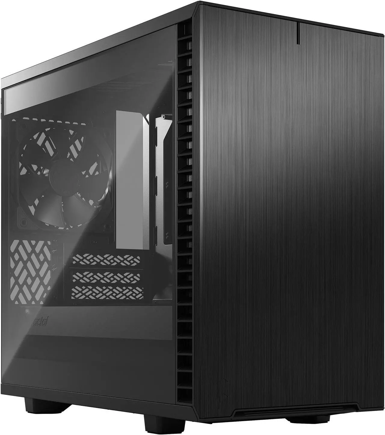 Alt view image 11 of 20 - Fractal Design Define 7 Nano Black Brushed Aluminum/Steel Silent Mini ITX Light Tinted Tempered Glass Window Nano Tower Computer Case