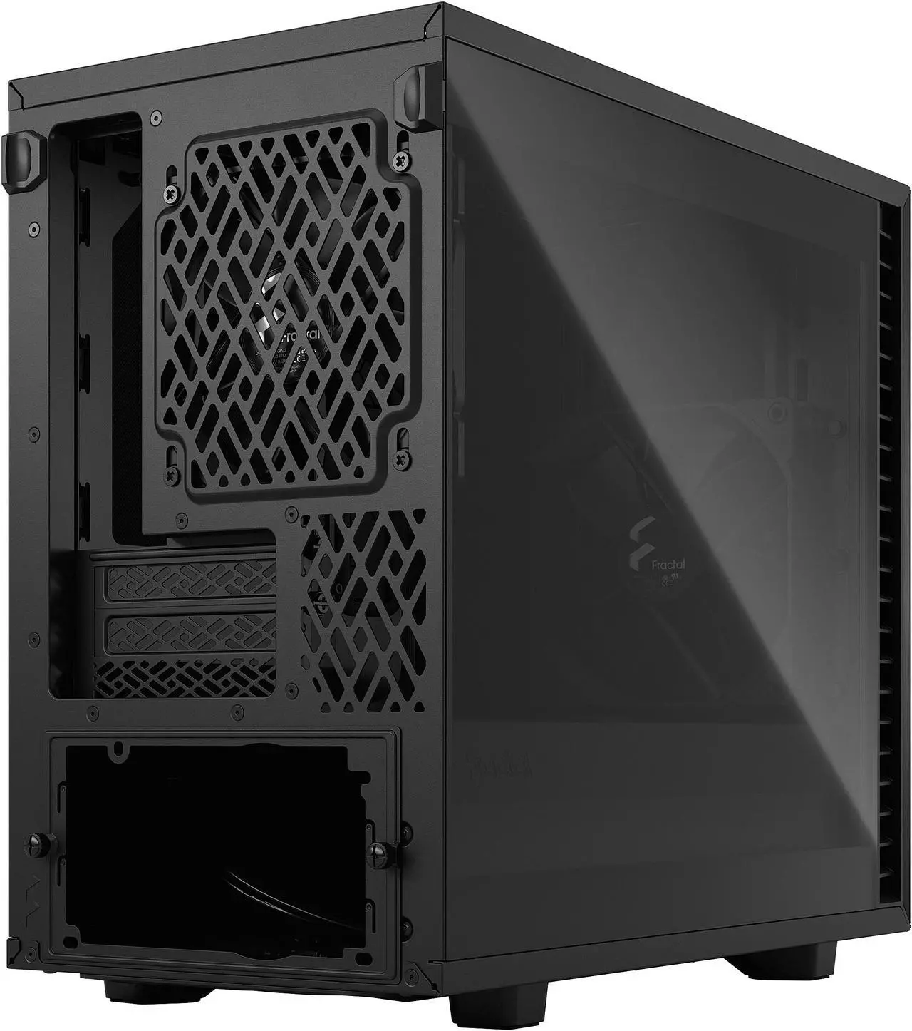 Alt view image 12 of 20 - Fractal Design Define 7 Nano Black Brushed Aluminum/Steel Silent Mini ITX Light Tinted Tempered Glass Window Nano Tower Computer Case