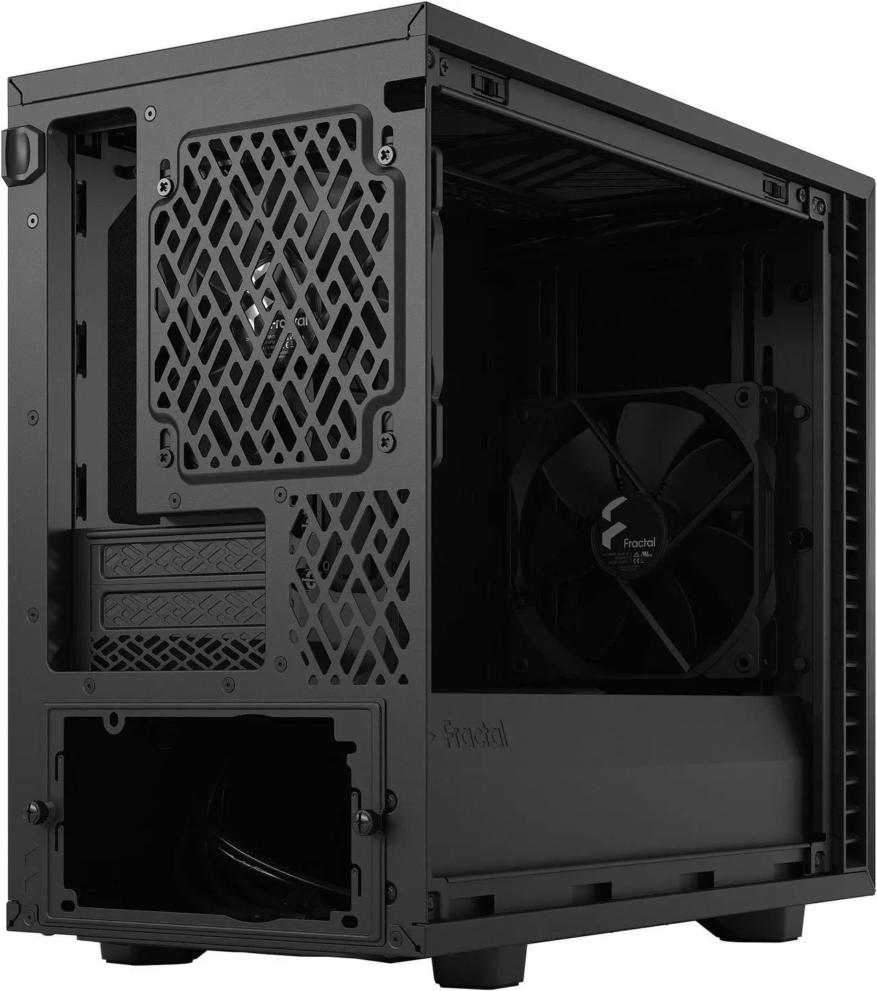 Alt view image 13 of 20 - Fractal Design Define 7 Nano Black Brushed Aluminum/Steel Silent Mini ITX Light Tinted Tempered Glass Window Nano Tower Computer Case