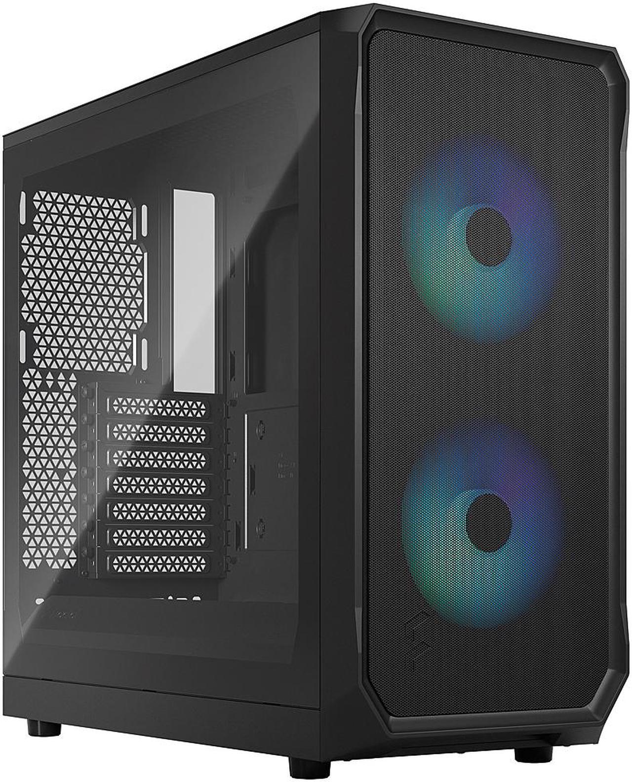 Fractal Design Focus 2 RGB Black ATX mATX Mini ITX Clear Tinted Tempered Glass Mid Tower Computer Case