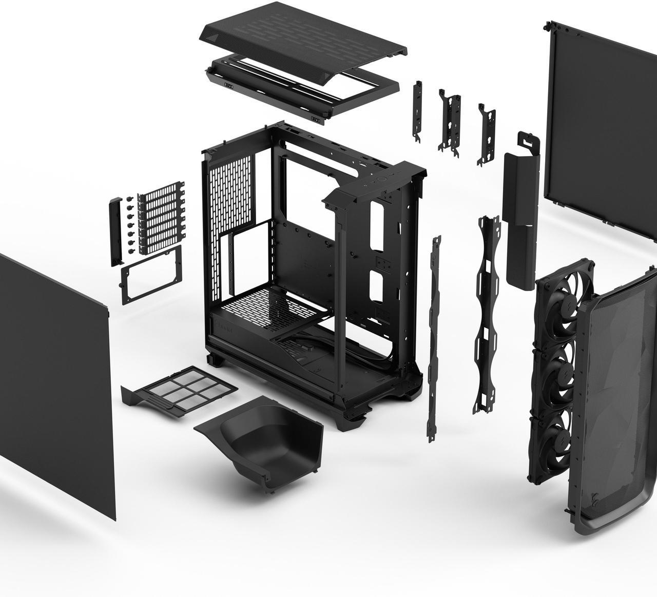 Alt view image 17 of 17 - Fractal Design Meshify 3 ATX mATX Mid Tower PC Case - Black Chassis with Solid Side Panel (FD-C-MES3A-01)