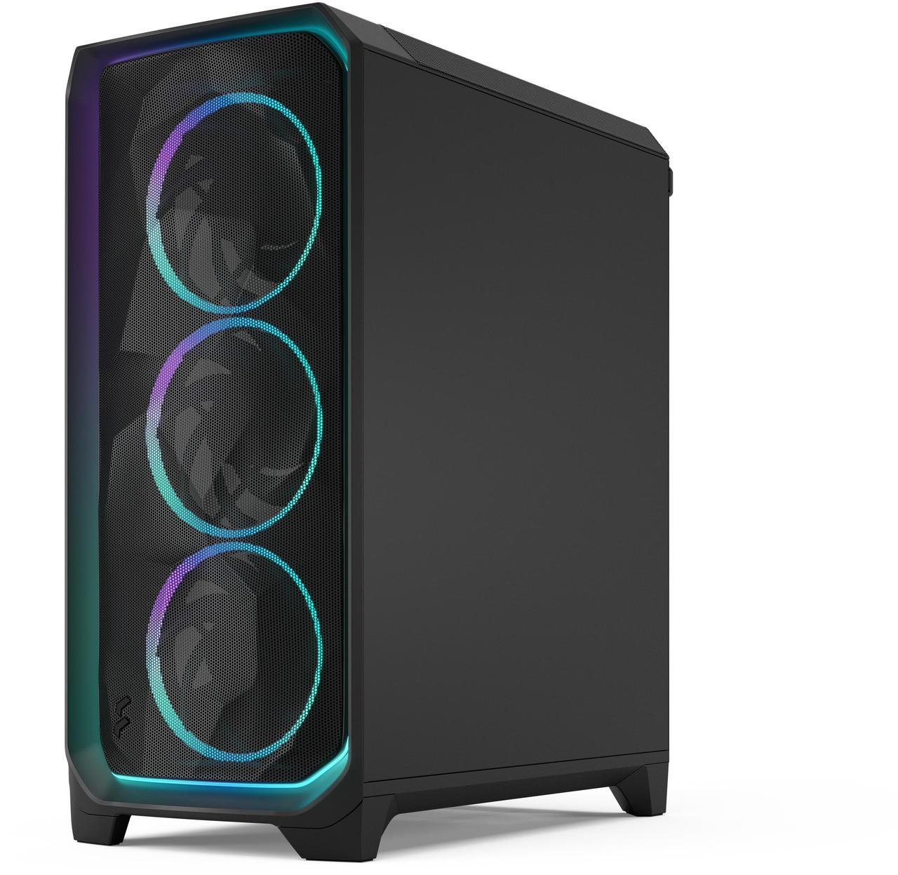Alt view image 2 of 17 - Fractal Design Meshify 3 Ambience Pro RGB ATX mATX Mid Tower PC Case - Black Chassis with Light Tinted TG Side Panel