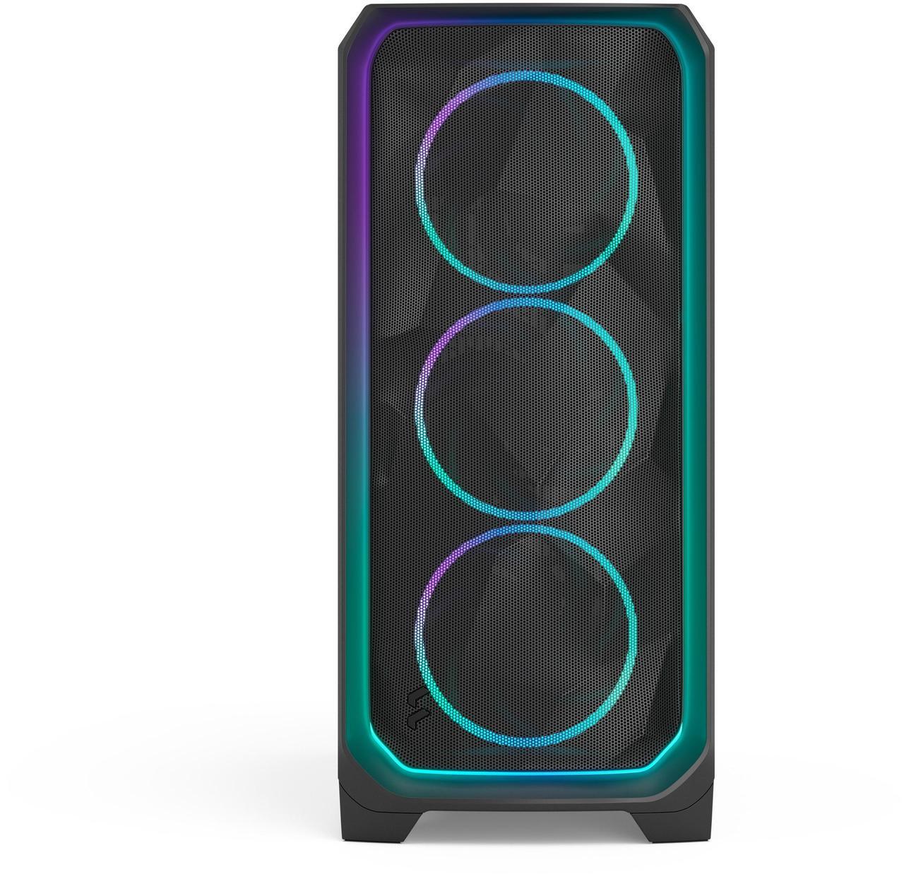Alt view image 5 of 17 - Fractal Design Meshify 3 Ambience Pro RGB ATX mATX Mid Tower PC Case - Black Chassis with Light Tinted TG Side Panel