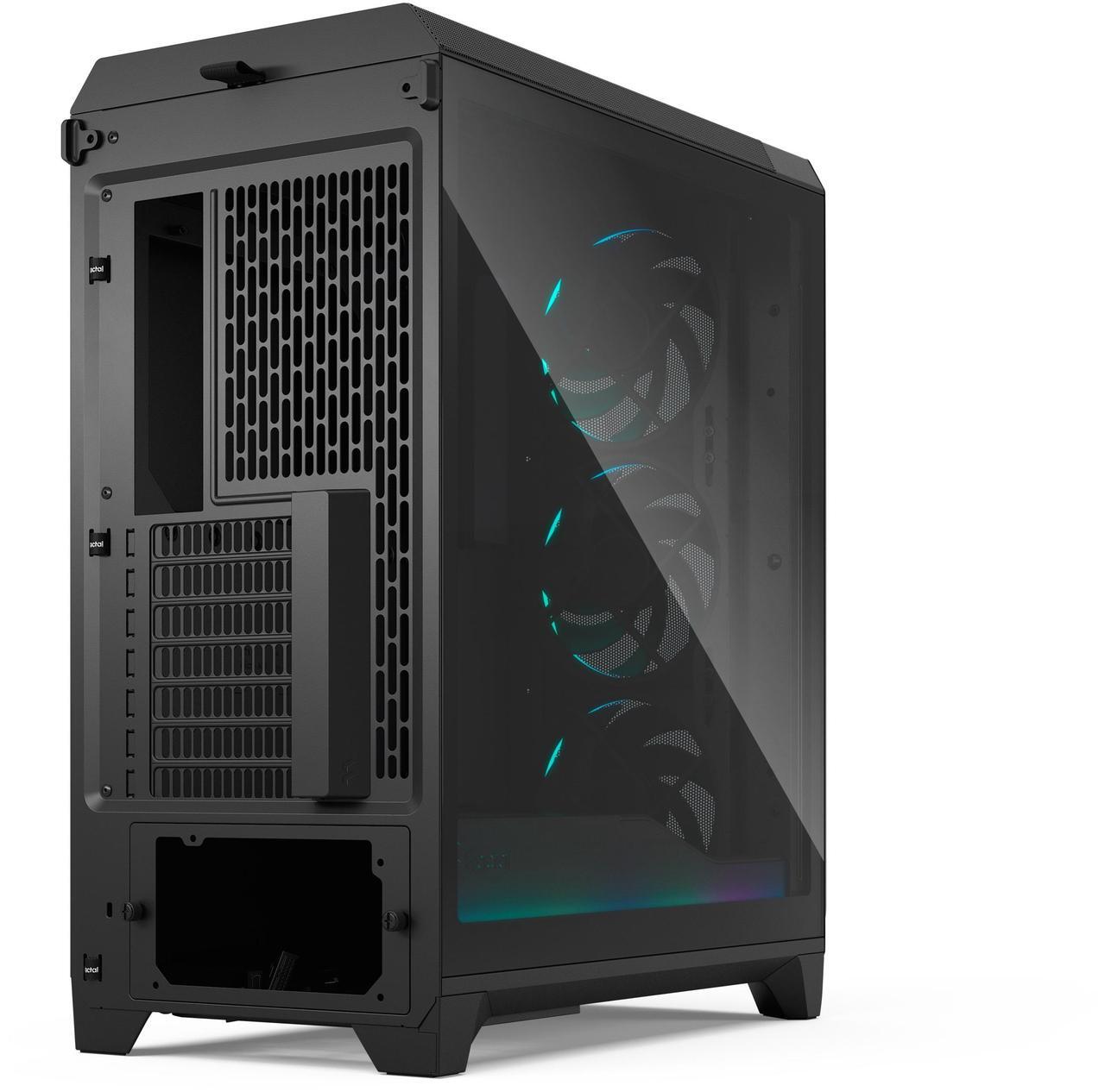 Alt view image 8 of 17 - Fractal Design Meshify 3 Ambience Pro RGB ATX mATX Mid Tower PC Case - Black Chassis with Light Tinted TG Side Panel