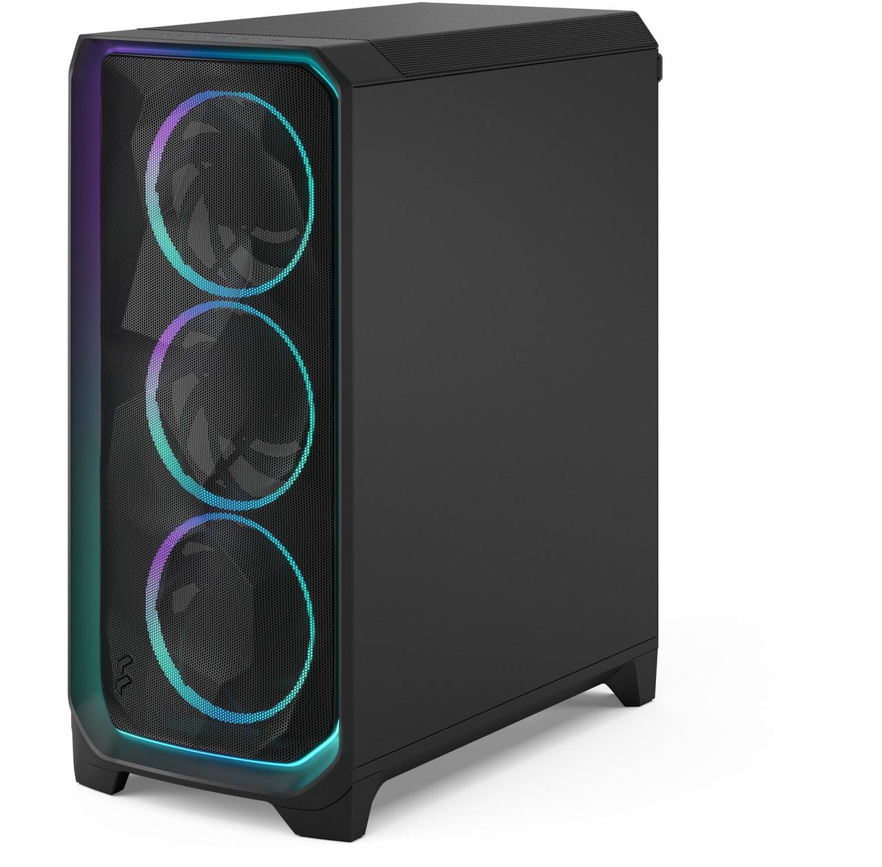 Alt view image 15 of 17 - Fractal Design Meshify 3 Ambience Pro RGB ATX mATX Mid Tower PC Case - Black Chassis with Light Tinted TG Side Panel