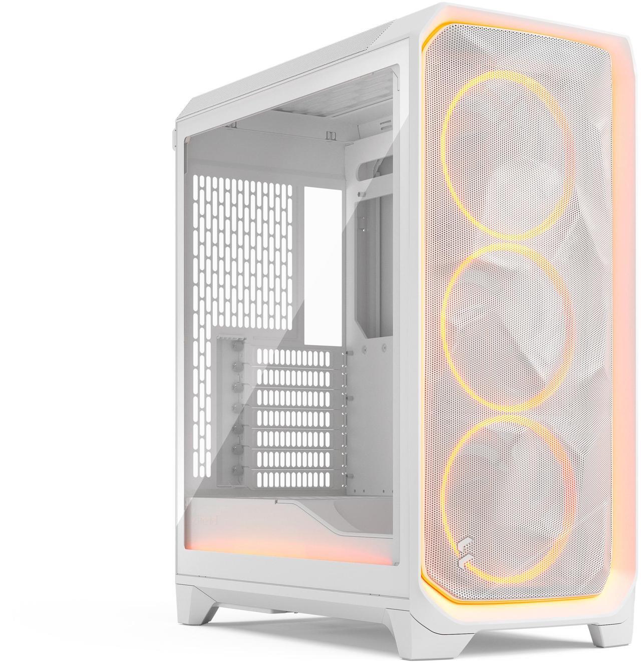 Main image of Fractal Design Meshify 3 Ambience Pro RGB ATX mATX Mid Tower PC Case - White Chassis with Clear TG Side Panel