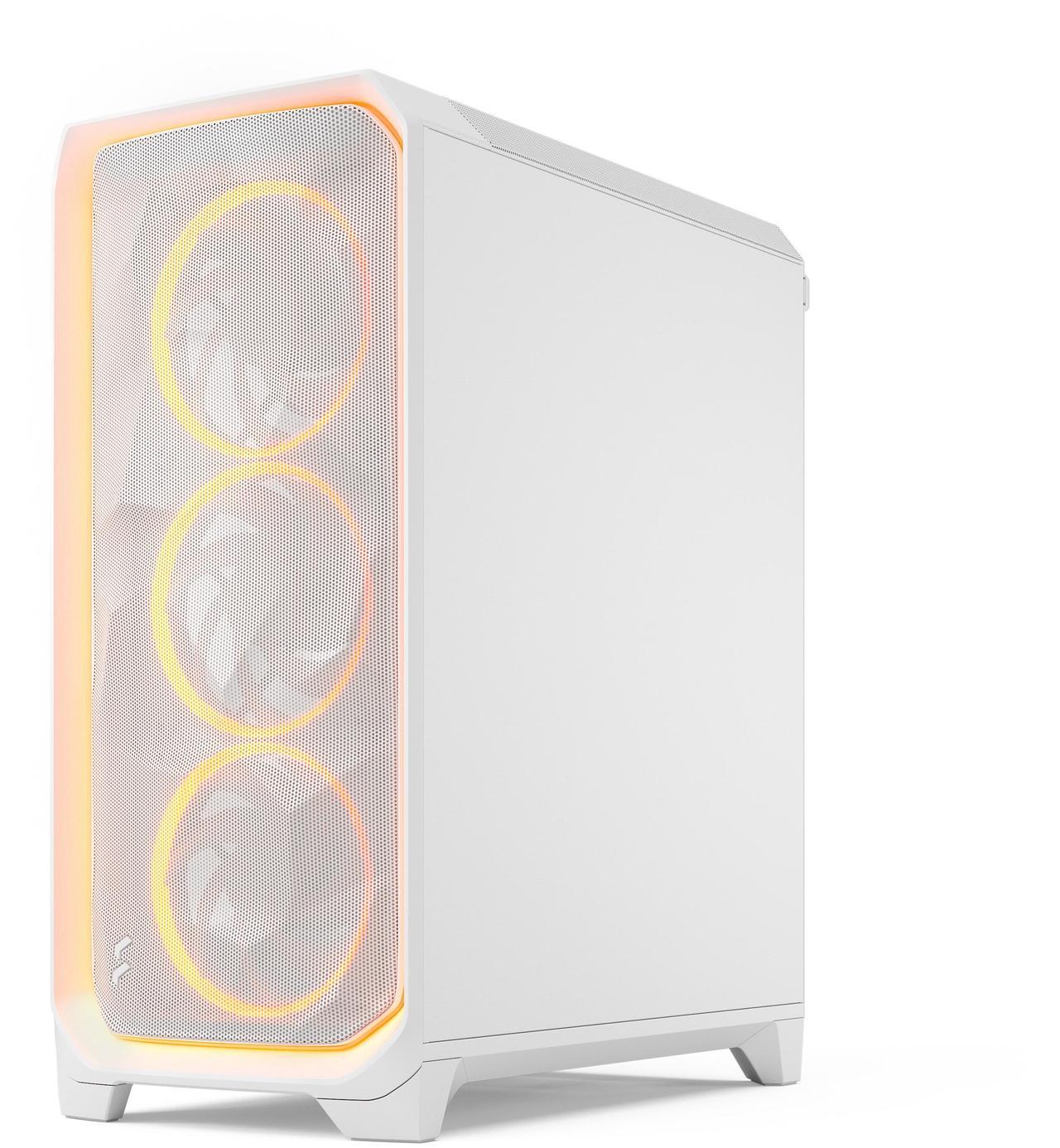 Alt view image 2 of 17 - Fractal Design Meshify 3 Ambience Pro RGB ATX mATX Mid Tower PC Case - White Chassis with Clear TG Side Panel