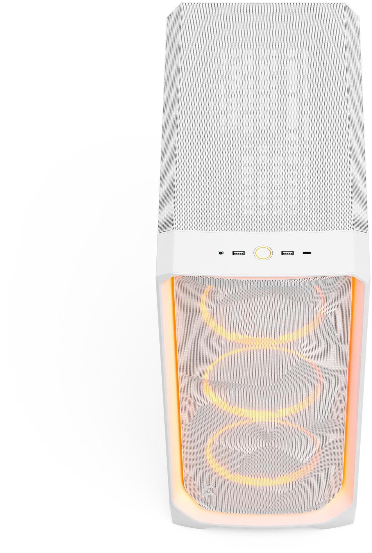 Alt view image 5 of 17 - Fractal Design Meshify 3 Ambience Pro RGB ATX mATX Mid Tower PC Case - White Chassis with Clear TG Side Panel
