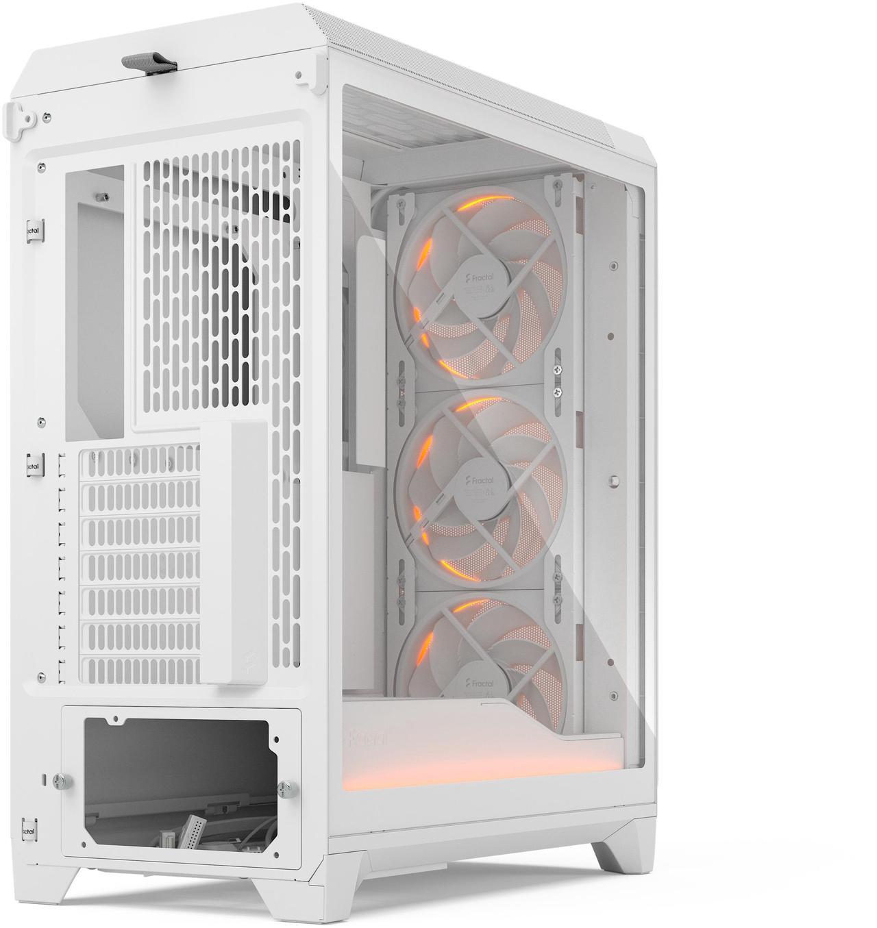 Alt view image 9 of 17 - Fractal Design Meshify 3 Ambience Pro RGB ATX mATX Mid Tower PC Case - White Chassis with Clear TG Side Panel