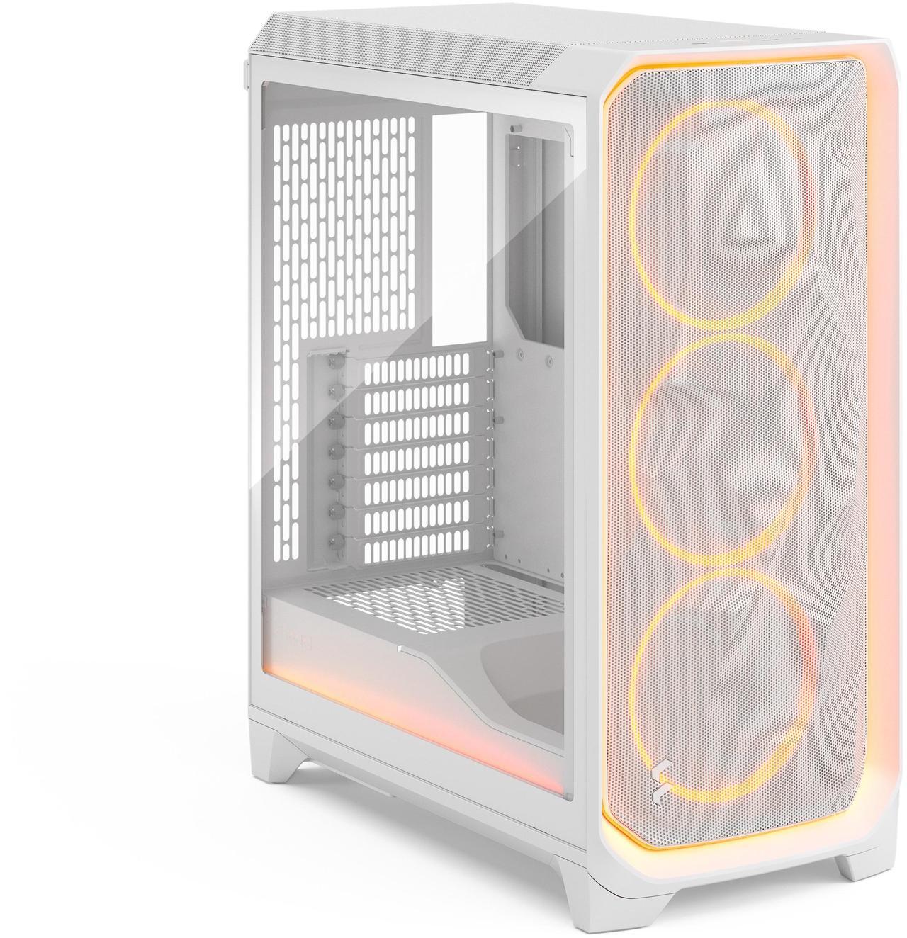 Alt view image 11 of 17 - Fractal Design Meshify 3 Ambience Pro RGB ATX mATX Mid Tower PC Case - White Chassis with Clear TG Side Panel