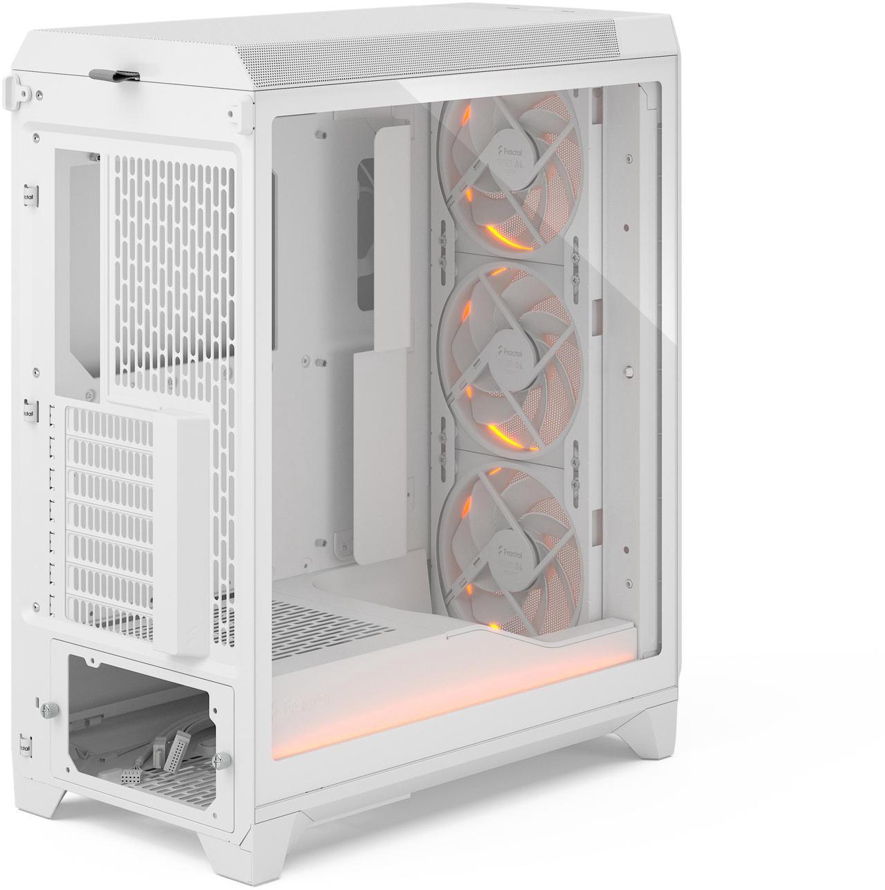 Alt view image 12 of 17 - Fractal Design Meshify 3 Ambience Pro RGB ATX mATX Mid Tower PC Case - White Chassis with Clear TG Side Panel