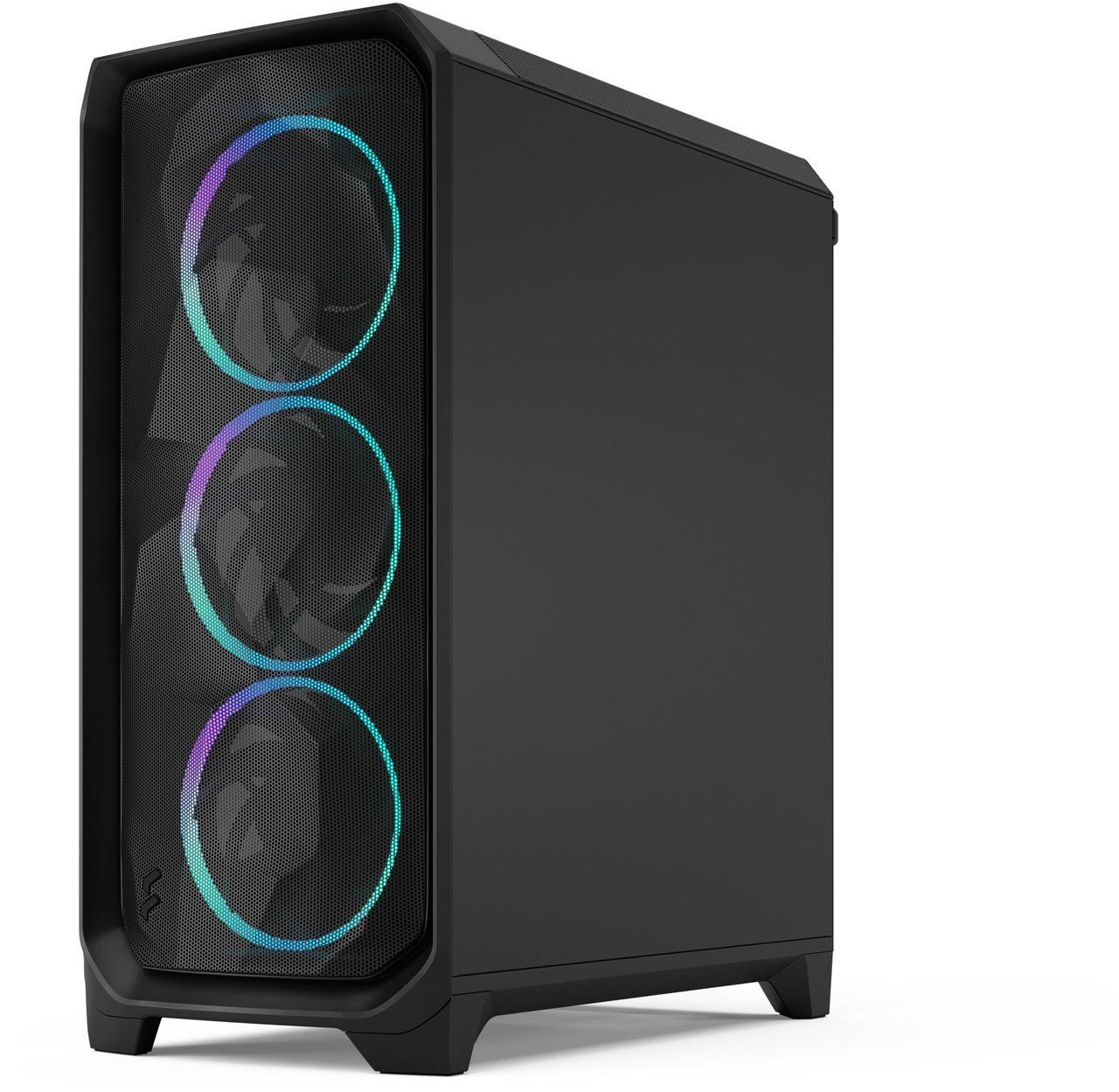 Alt view image 2 of 17 - Fractal Design Meshify 3 RGB ATX mATX Mid Tower PC Case - Black Chassis with Light Tinted TG Side Panel